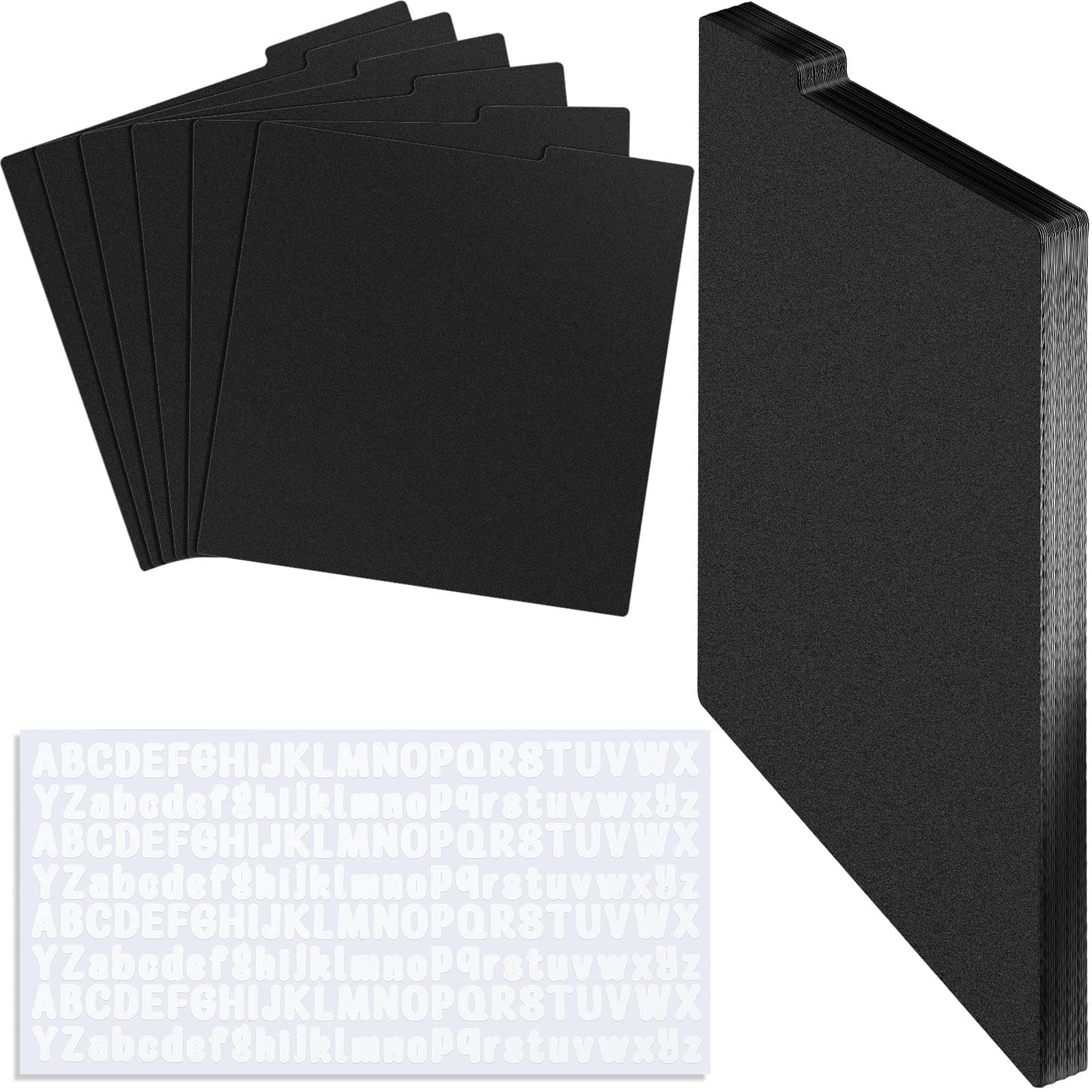 Gueevin 30 Pcs Record Dividers 12.5 x 13.49 Inch Vinyl Record Accessories with White A-Z Stickers for Organizing Record Protection