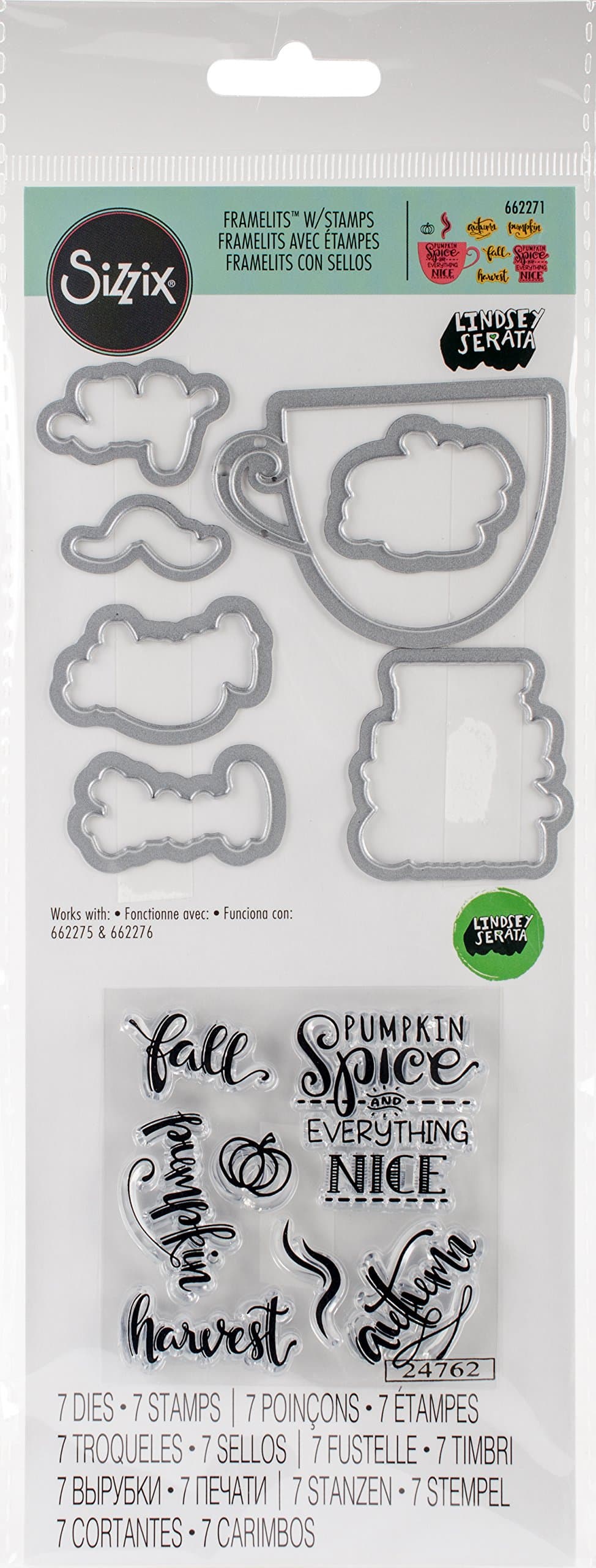 Sizzix Framelits Die & Stamp Set By Lindsey Serata - Pumpkin Spice & Everything Nice