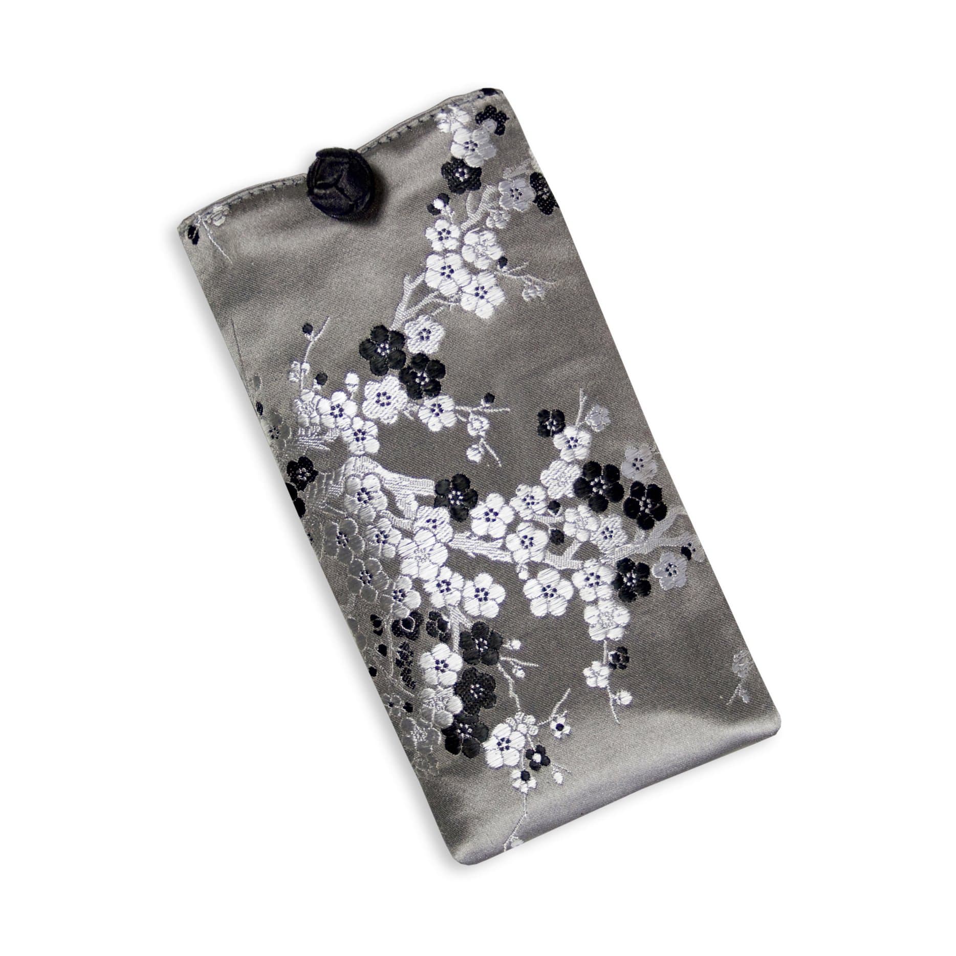 Eyeglass Pouch - Silk Brocade (Cherry Blsm Gray)
