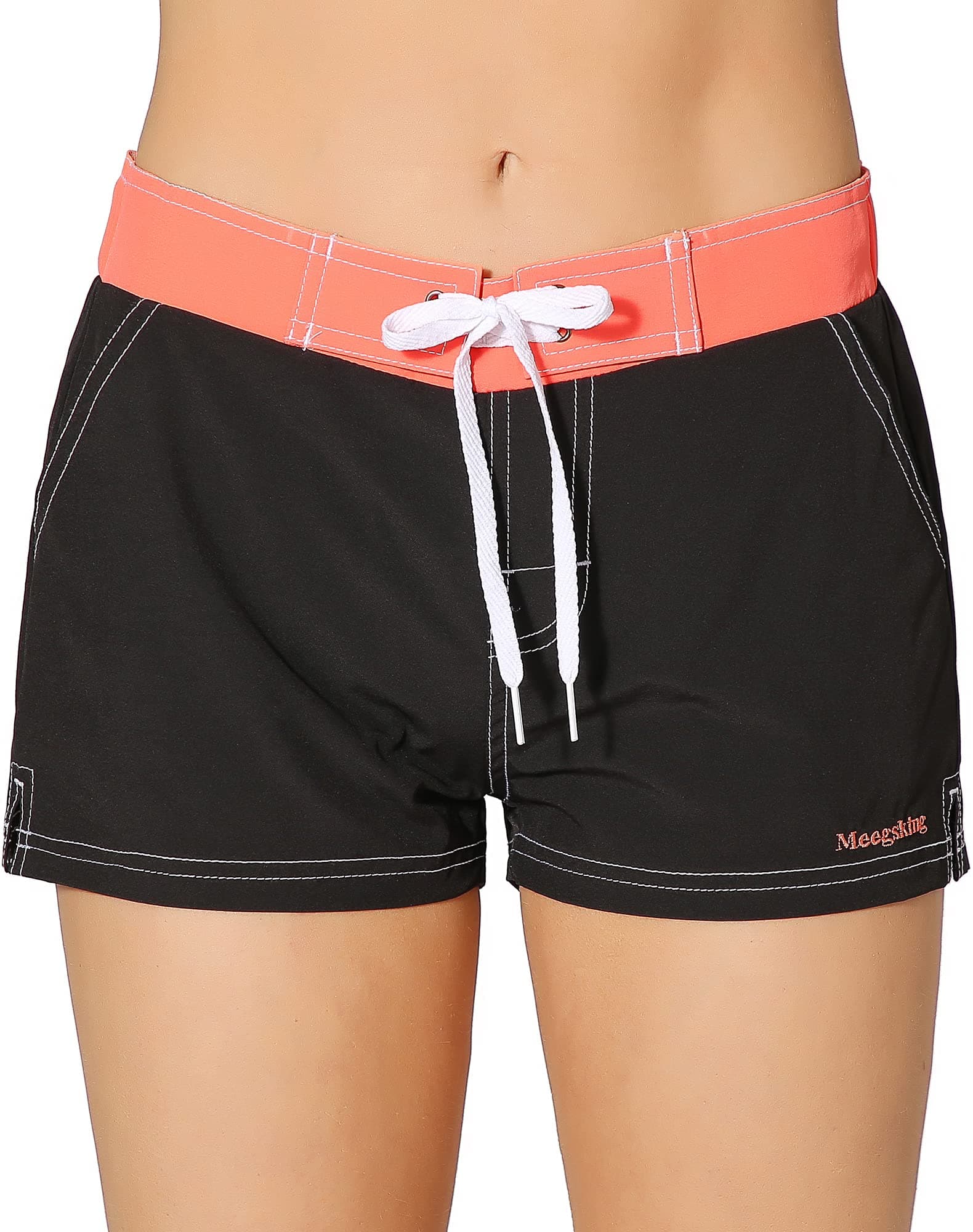 Women Quick Dry Swimwear Trunks Sports Board Shorts with Soft Briefs Inner Lining