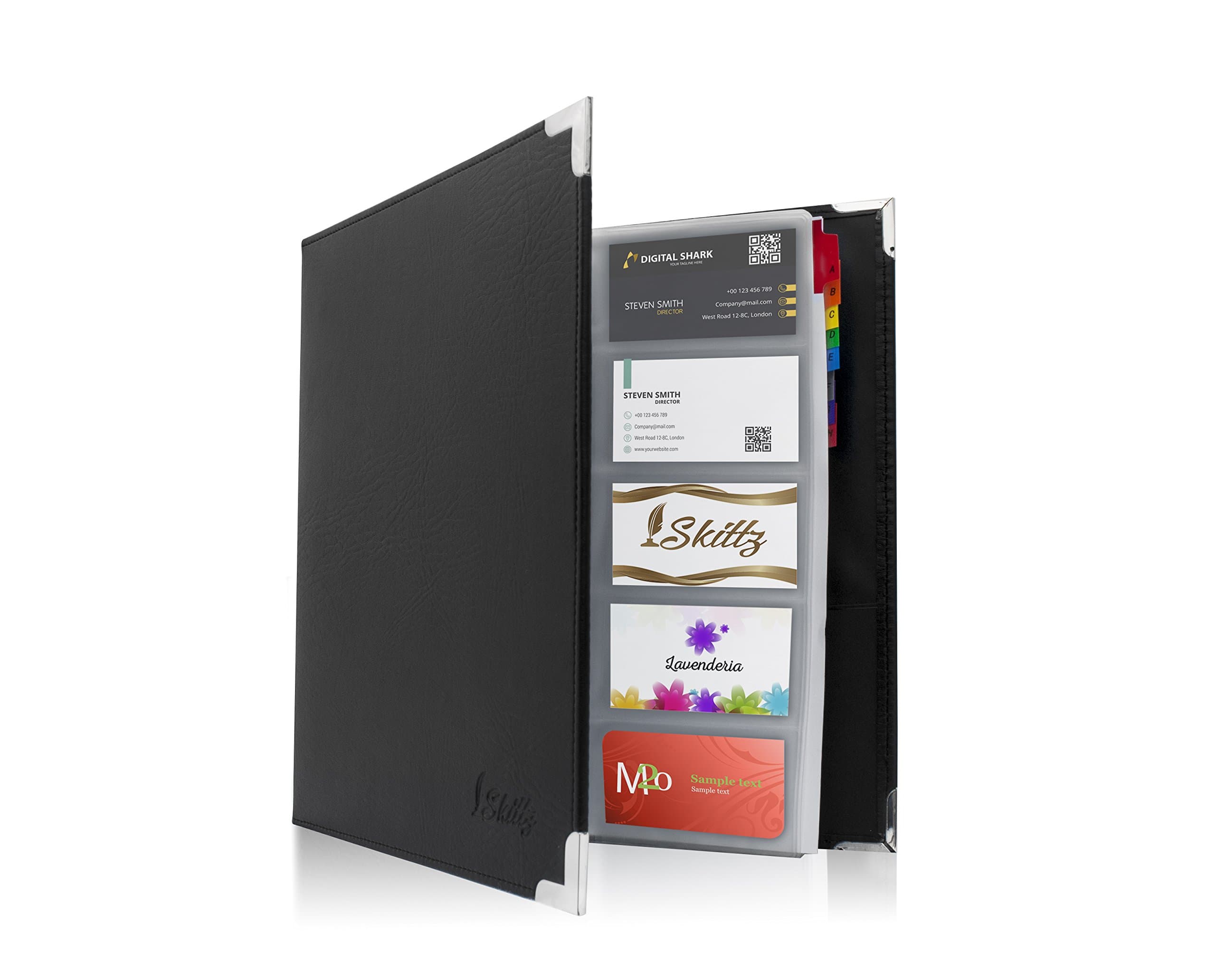 Business Card Book Coupon Leather Organizer Binder W/Sleeves 600 Storage Capacity