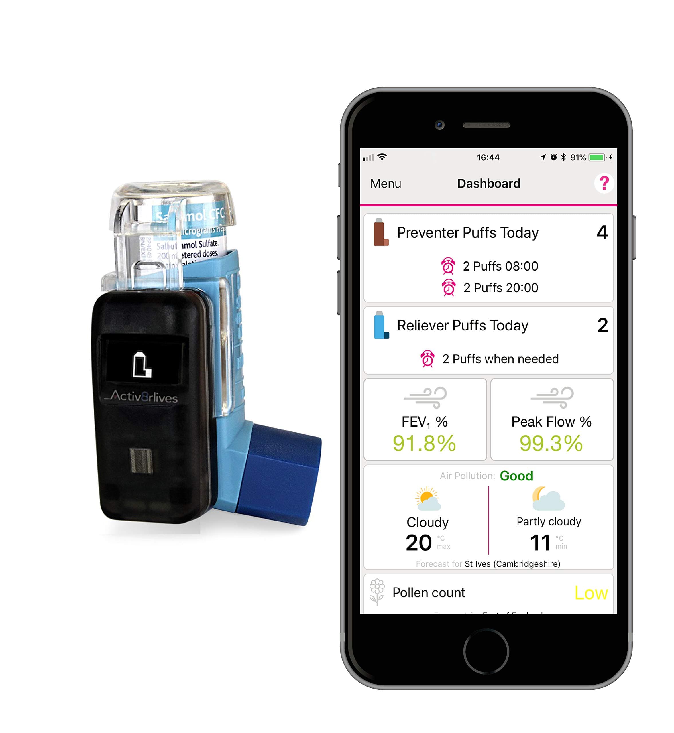 PUFFClicker Salbutamol (Ivax Salamol) Bluetooth 4.0 Smart Inhaler