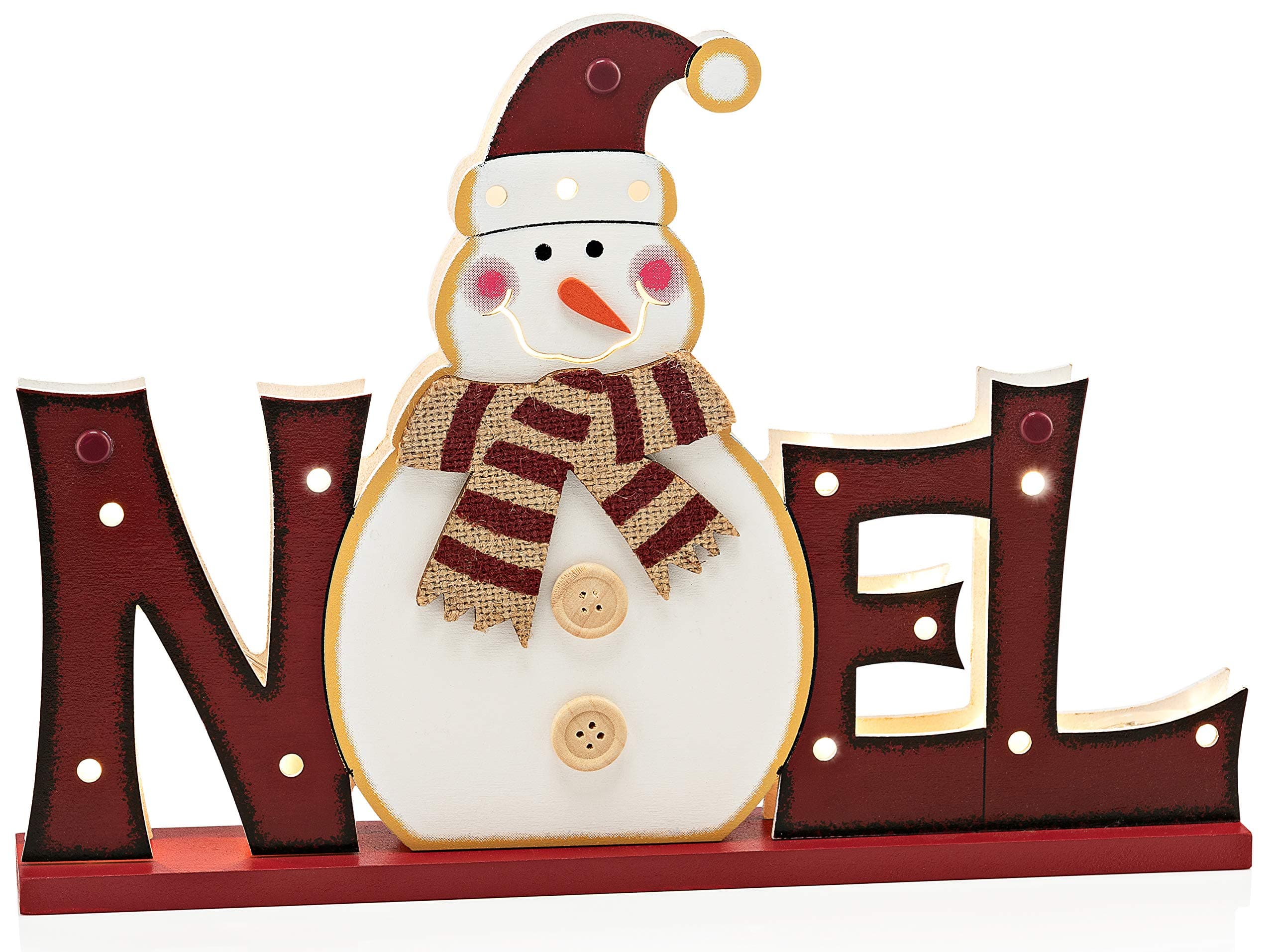 Noel Sign Light Up, Rustic Christmas Decorations, Noel Christmas Decor (red)