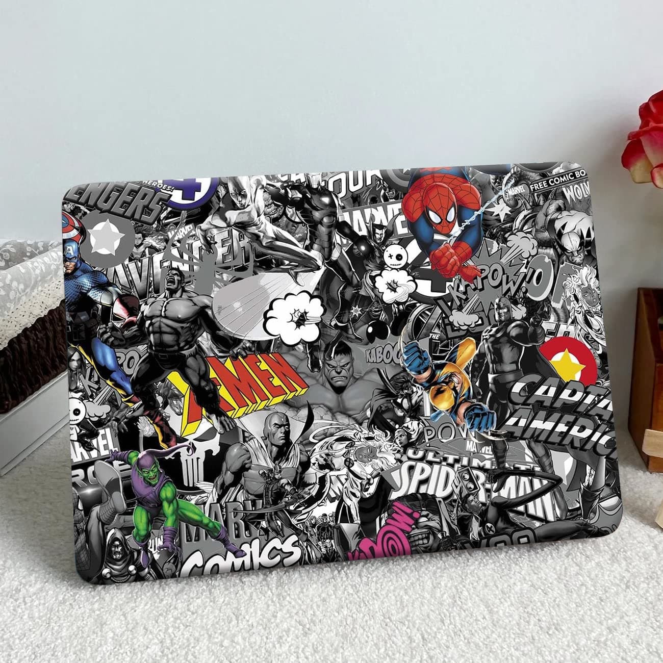 Laptop Skin Vinyl Stickers for Suitable for 15.6 inch Laptop Multicolour Cartoon Superhero Sticker (16 X 11 Inch)