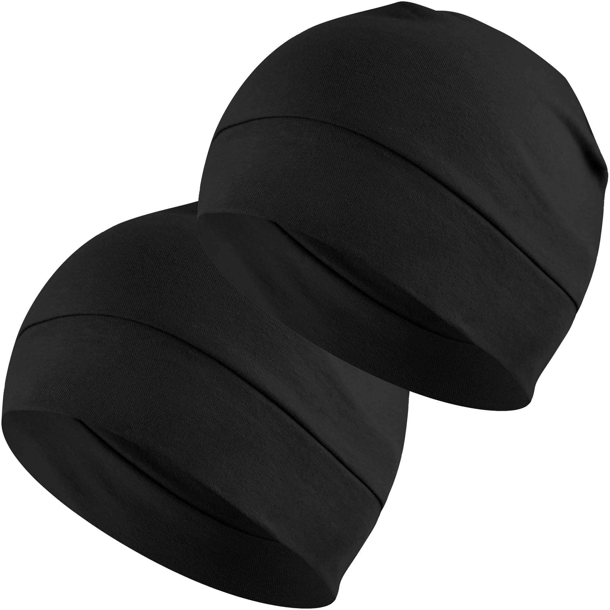 Cotton Skull Caps for Men Women,2-Pack Lightweight Beanie Sleep Hats Breathable Helmet Liner