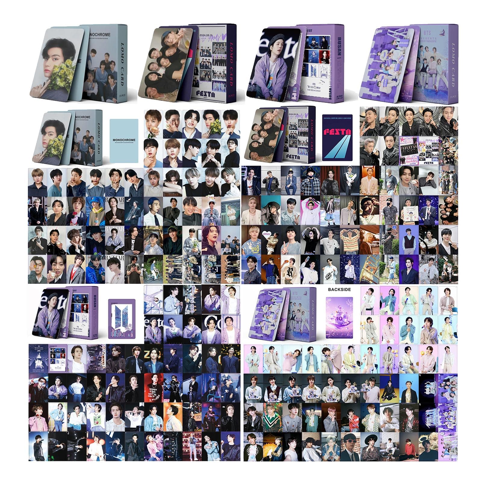 HAWMI BTS Lomo Cards 220 Pieces New Album Photo Cards Kpop BTS Fan Item Set for Army 220 Pieces BTS New Album Phone Cards Kpop BTS Gift Set, M