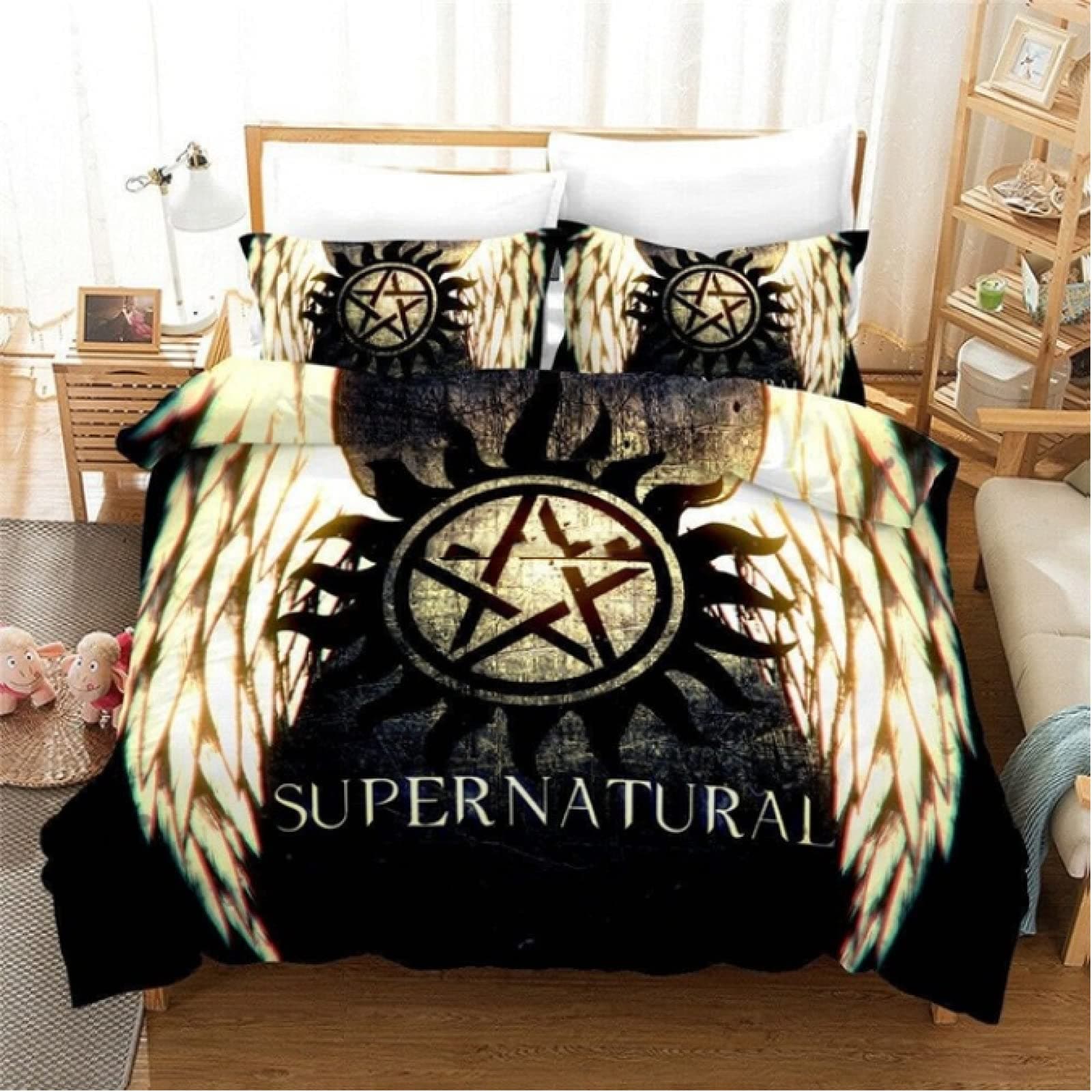 ysldtty 3D Bedding Set Supernatural Tv Series Duvet Cover Set Home Textile H2735U 200CM x 200CM With 2 pice pillowcase 50CM x 75CM