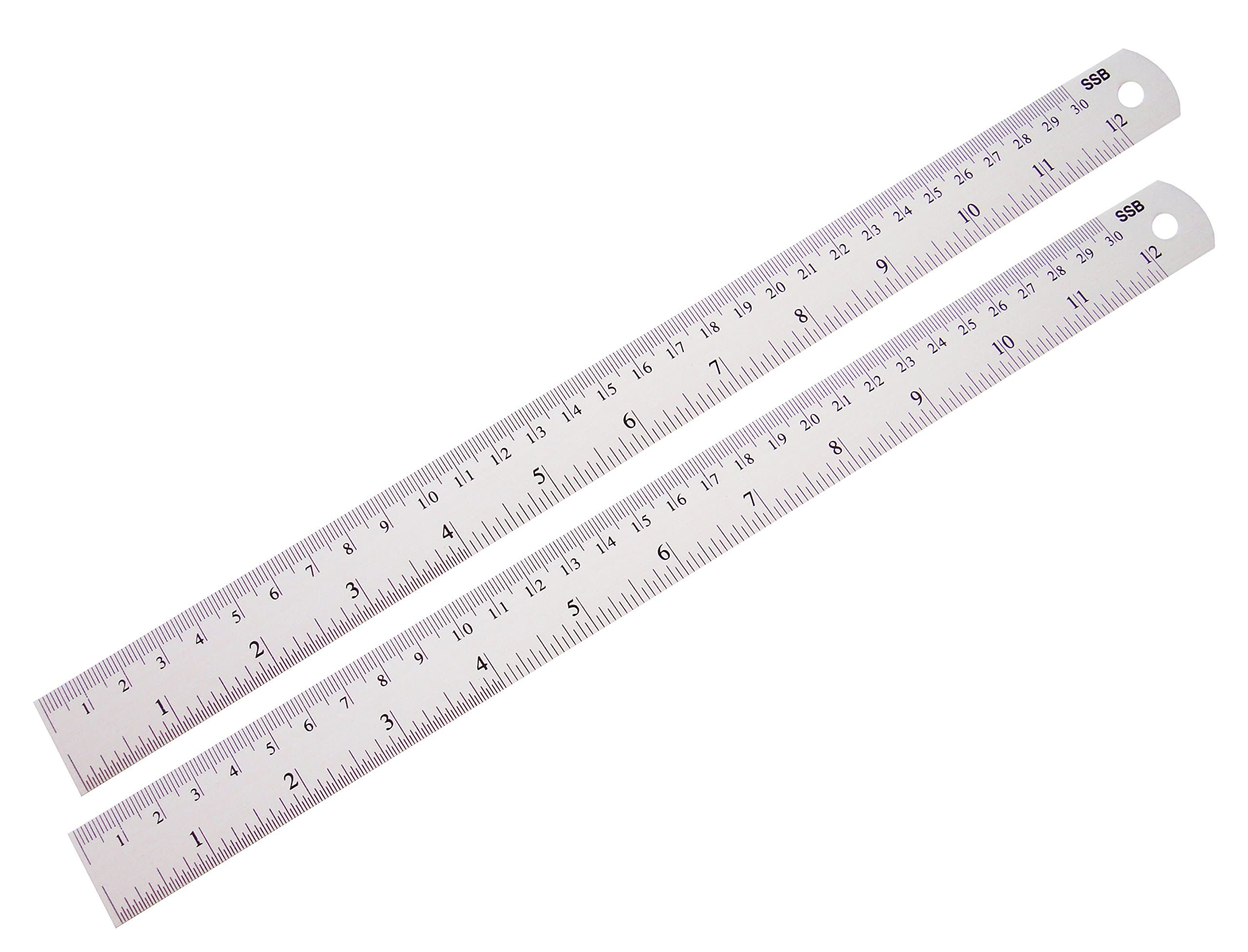Aluminum Ruler Set 2 Pcs, 12 Inches.