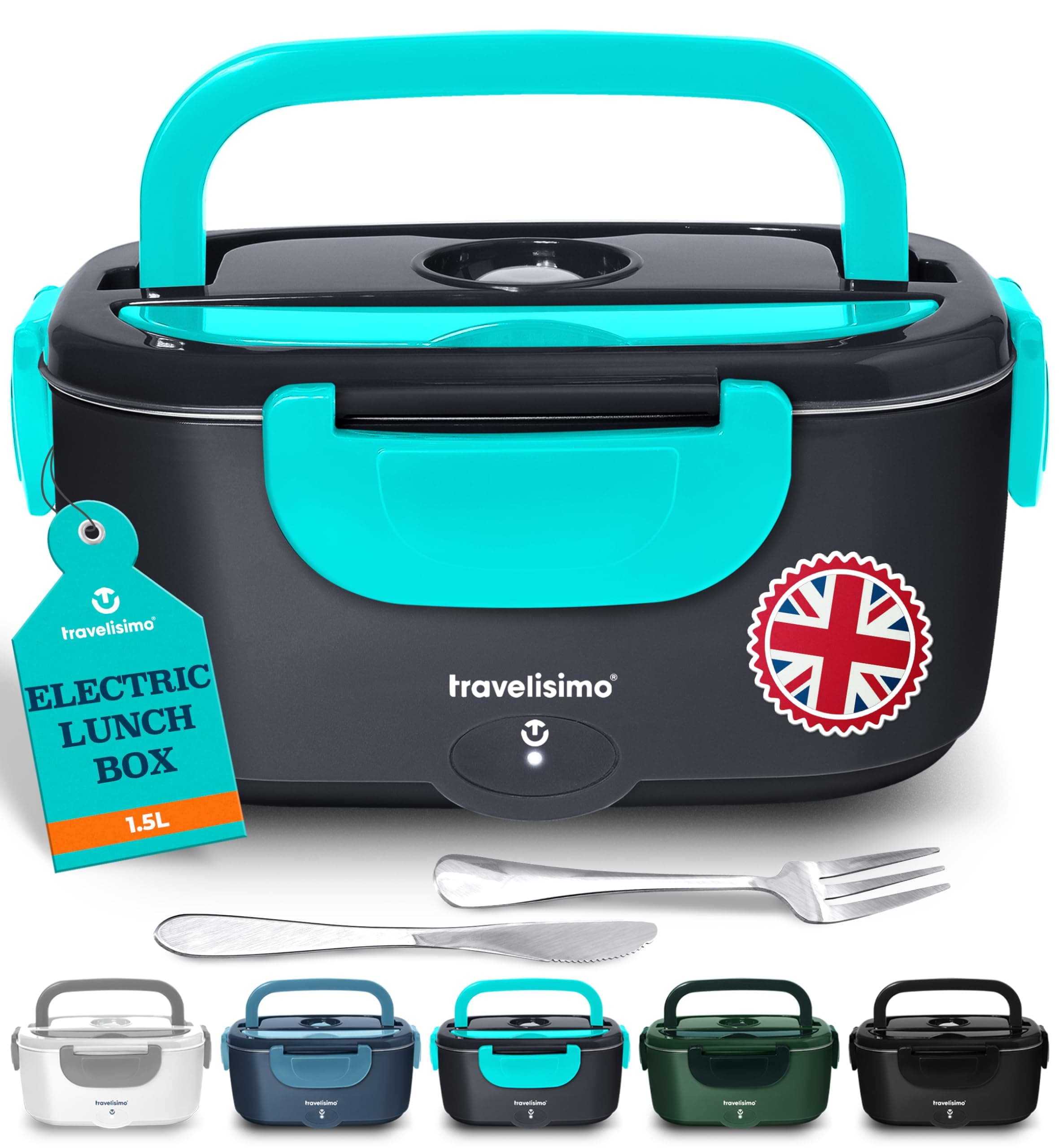 Heated Lunch Box 100W Electric Lunch Box Food Heater 1.5L Self Heating Lunchbox for Travel & Office, 12V/24V/230V Heated Lunch Boxes for Adults Stainless Steel Car Electric Lunchbox