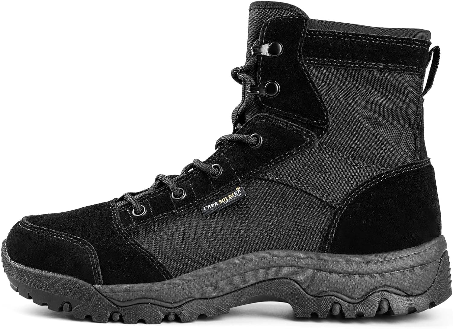 FREE SOLDIER Men's Tactical Hiking Boots Lightweight Comfortable Combat Work Boots 6 Inches