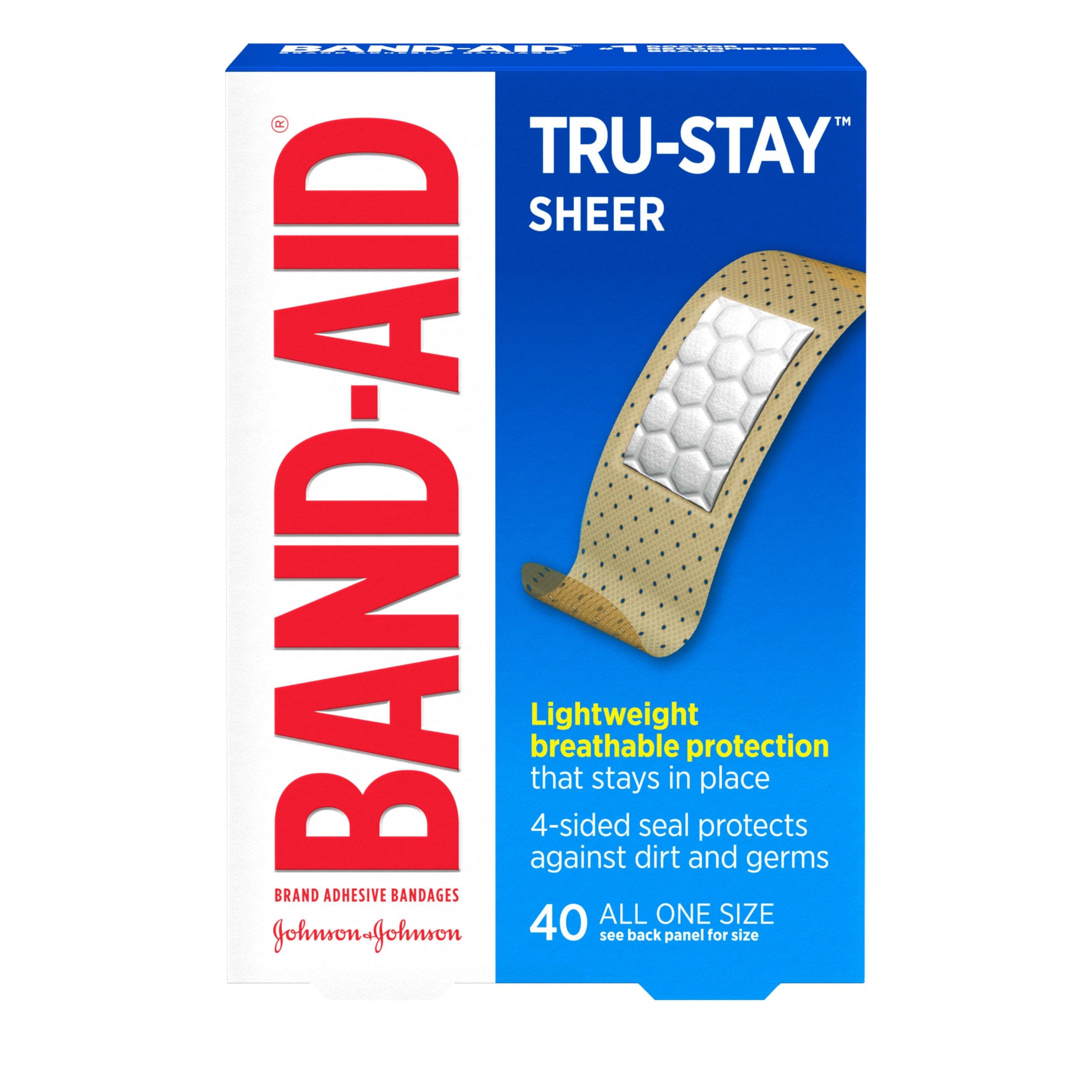 Brand Tru-Stay Sheer Strips Adhesive Bandages for First Aid and Wound Care, All One Size, 40 ct