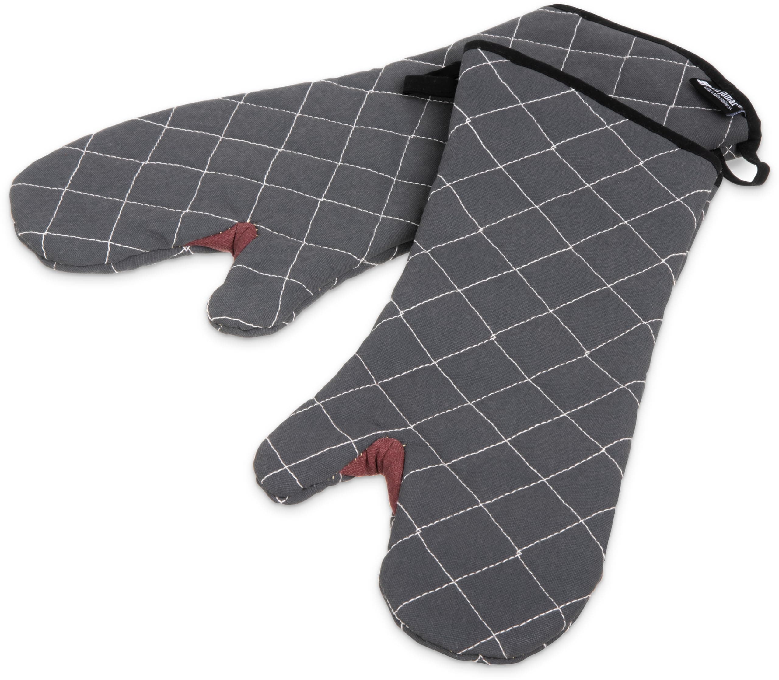 San Jamar 800FG17-BK BestGuard Commercial Heat Protection Up to 450° F Oven Mitts (Pair), 17" Length, Black