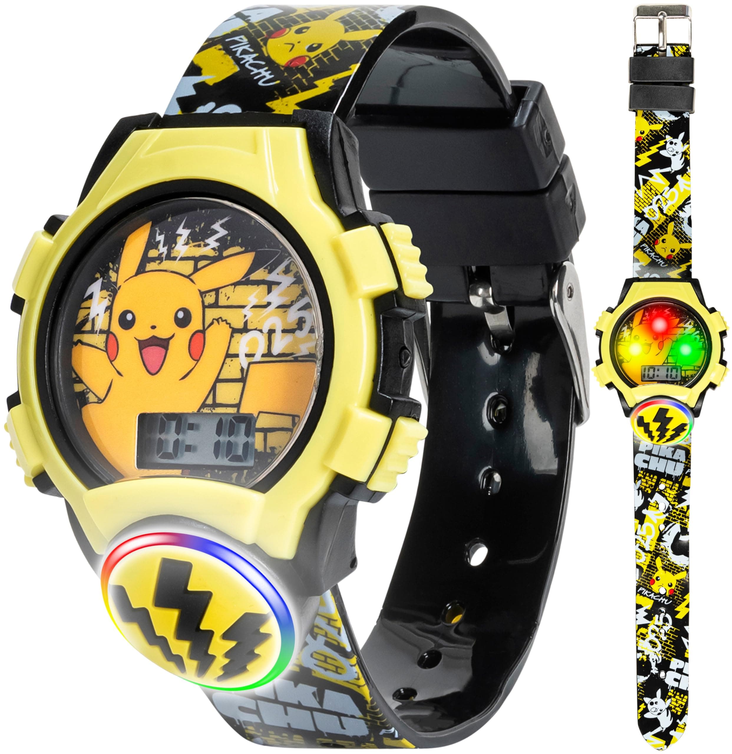 [Accutime Watch Corp.] Watch Accutime POK4214AZ Black and Yellow, black with yellow, Quartz watch, digital