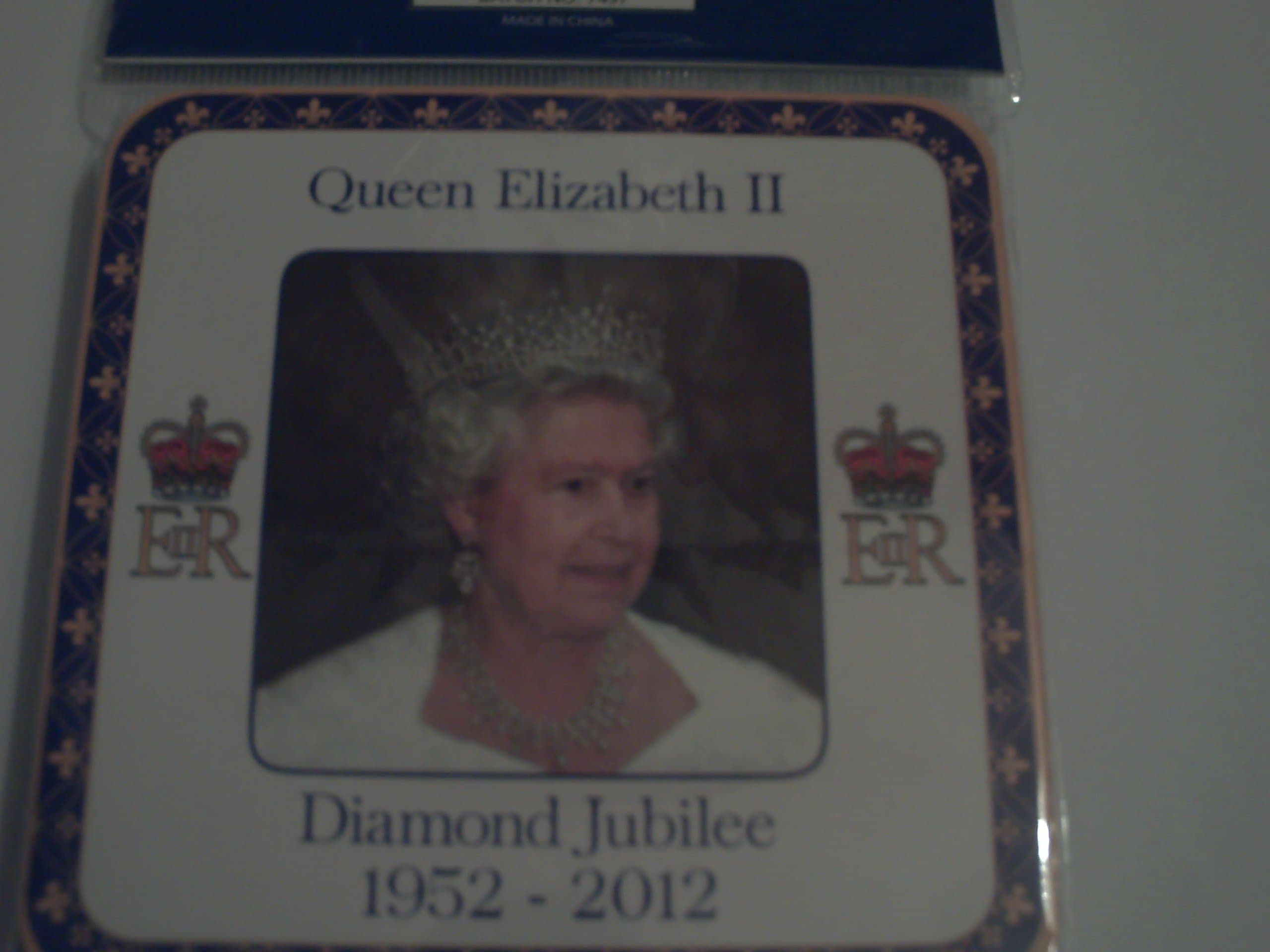 Queen Elizabeth II Diamond Jubilee Souvenir Coaster Set 4 Pack