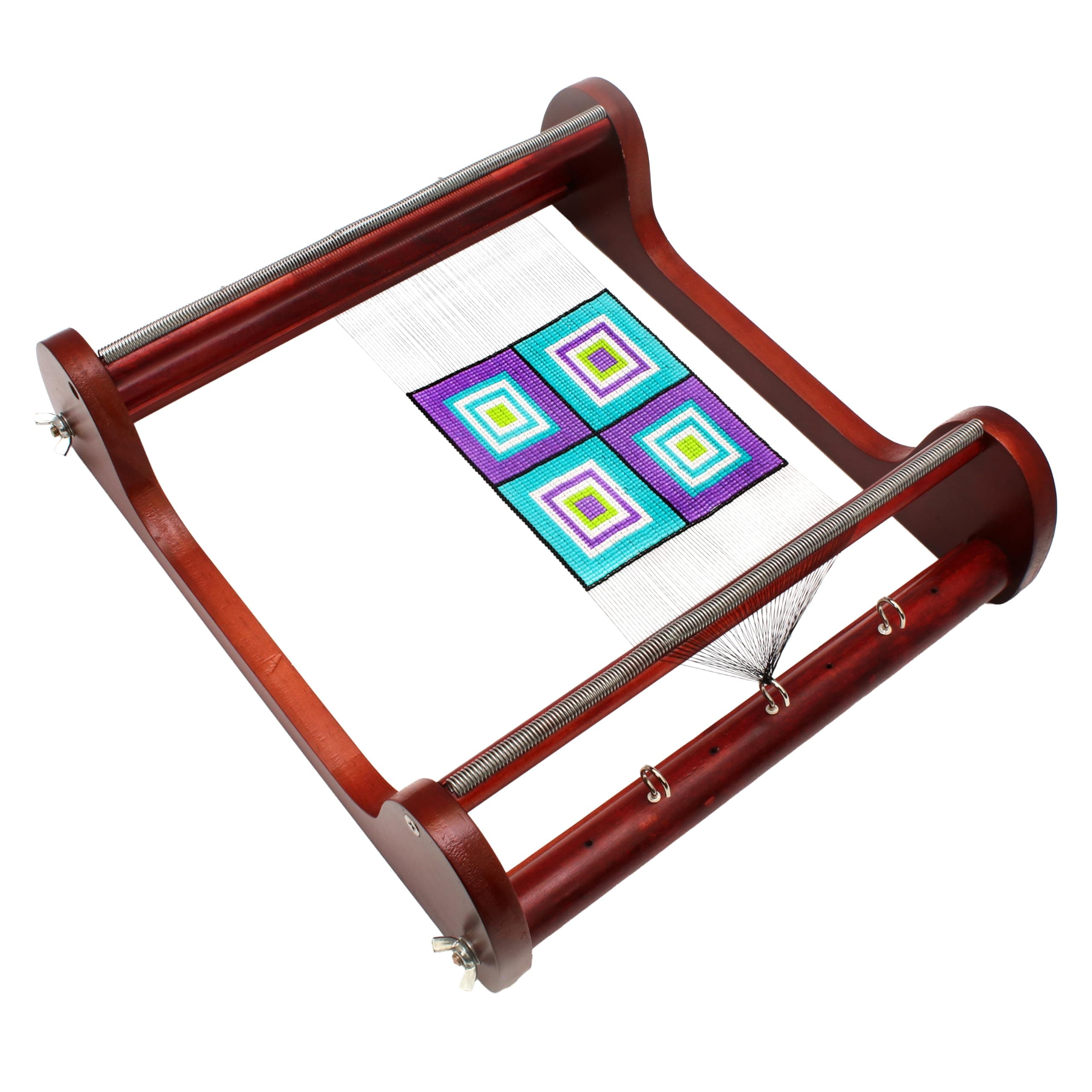 The Beadsmith Wooden Bead Loom, 12.5” x 13” x 3.5”, Includes Assembly Instructions, Use to Create Bracelets, Necklaces, Belts, and More