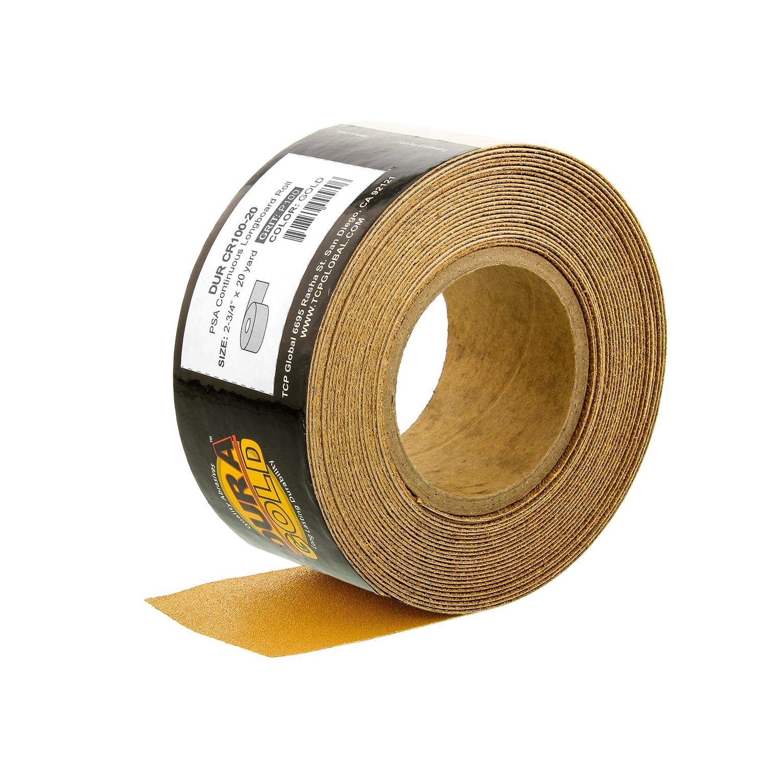 - Premium Gold 100 Grit PSA Longboard Sandpaper, 20 Yard Roll, 2-3/4" Wide, Self Adhesive Stickyback, Woodworking & Automotive Sandpaper Roll, Air File Sand Paper, Auto Sanding Blocks