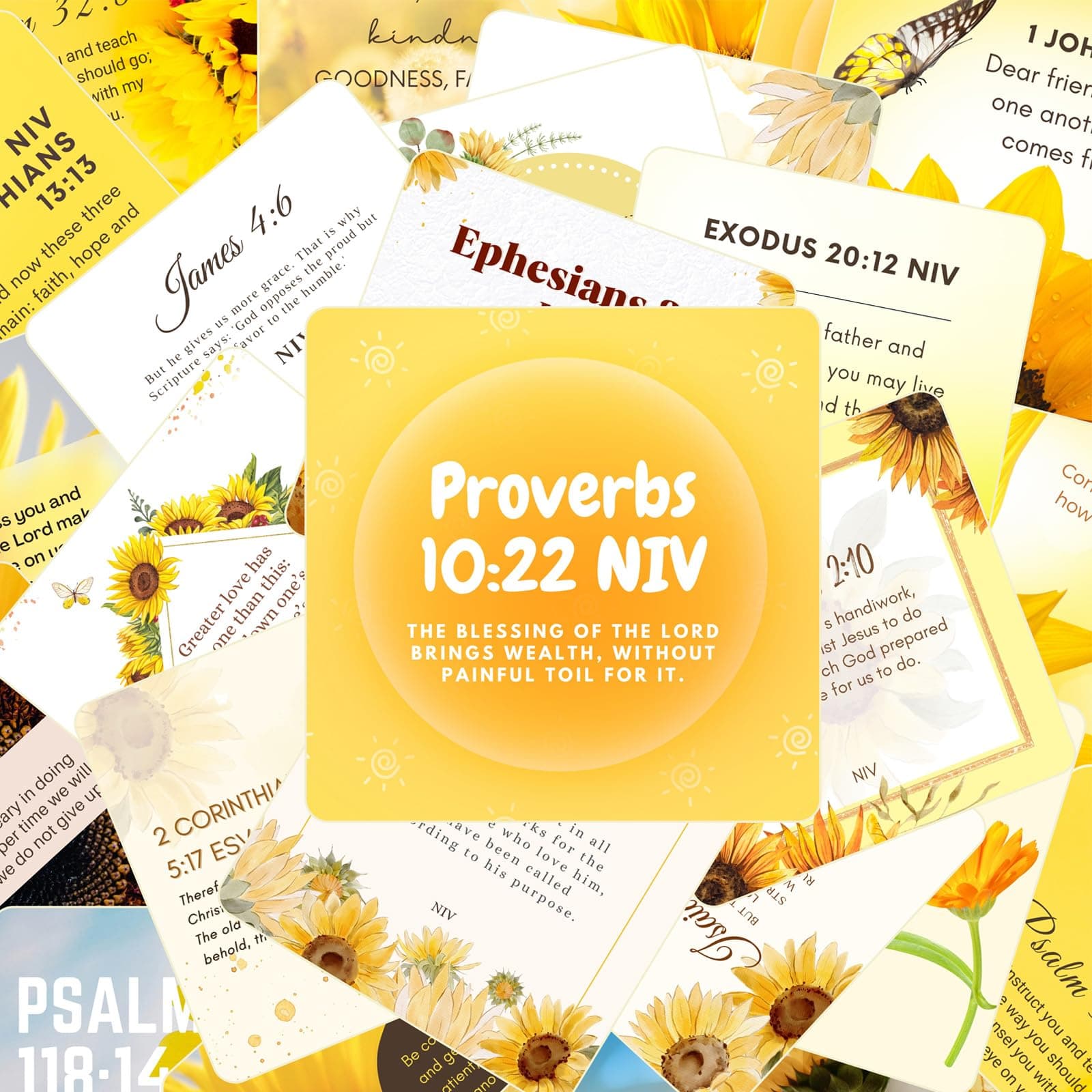 Bible Verse Prayer Cards, Sunflower 100 Scriptures Scratch-off Cards | Bible Verses for Daily Inspiration and Surprises, affirmations, Perfect Christian Gifts for Women, Prayer, and Encouragement