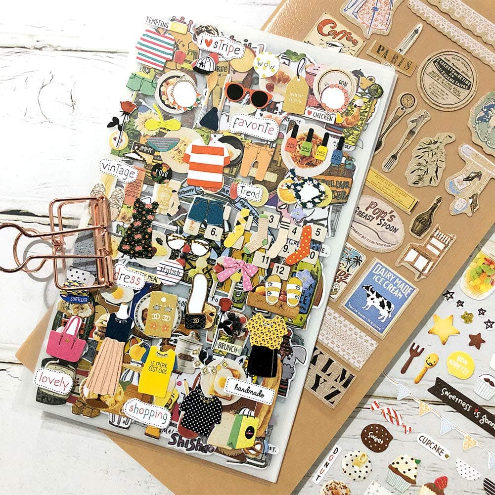 1000Art Cute Korean Stickers Set(12 Sheets / 400+) Planner Stickers for Scrapbooking,Cards,Journals,Planner,Calendars,Album,DIY Arts and Crafts