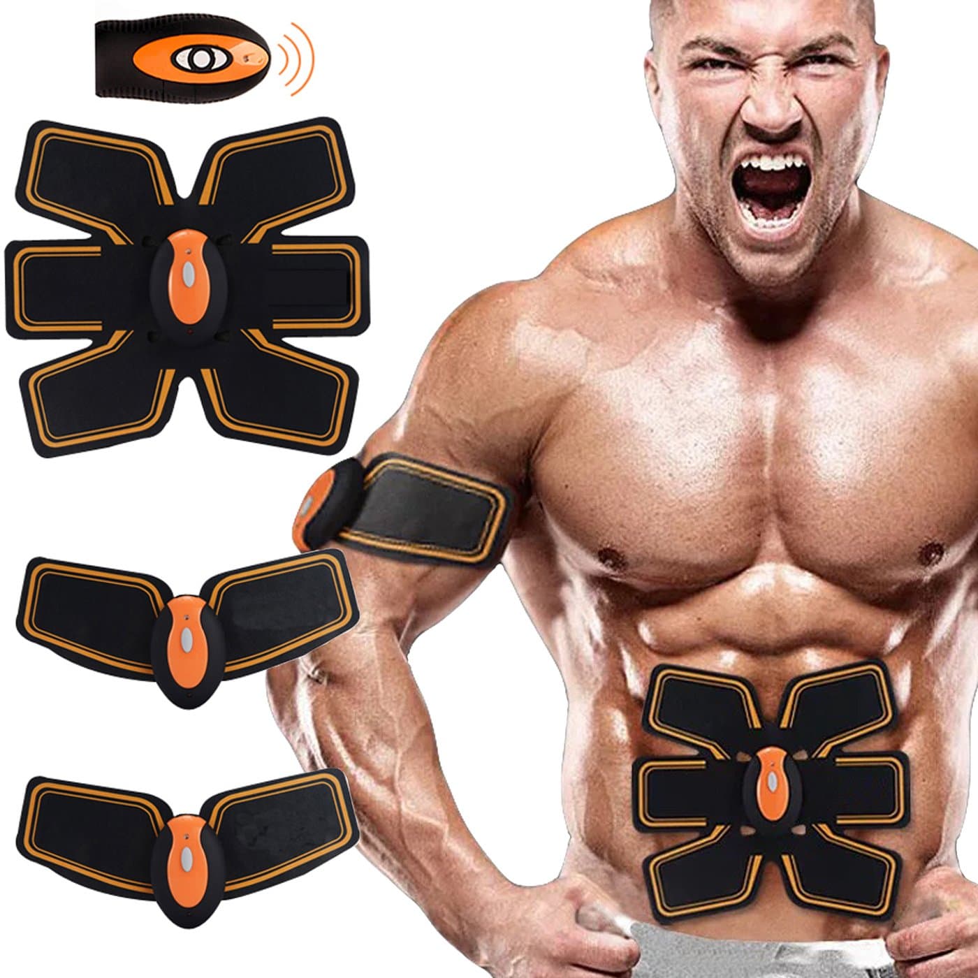 Buydaly Abdominal Muscle Toner,ABS Trainer Body Fit Toning Belt,Intelligent wireless fitness apparatus,portable Abs Training Gear,For Abdomen/Arm/Leg Training, Support Men & Women Home Use