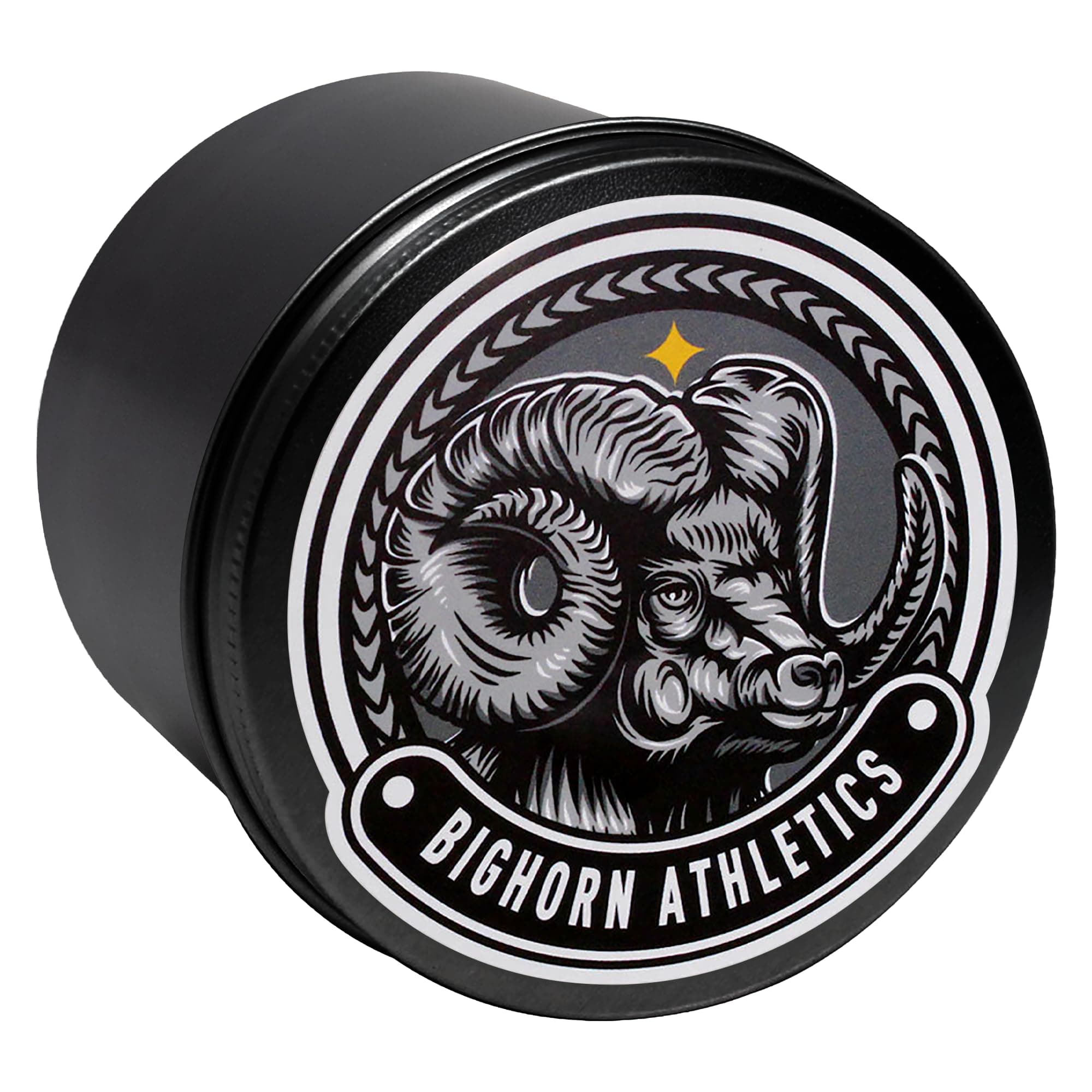 Bighorn Athletics Black Aluminium Tin Can Holder for Athletic Finger Tape, Medium | Holds 8 Rolls of 0.3-Inch Athletic Tape