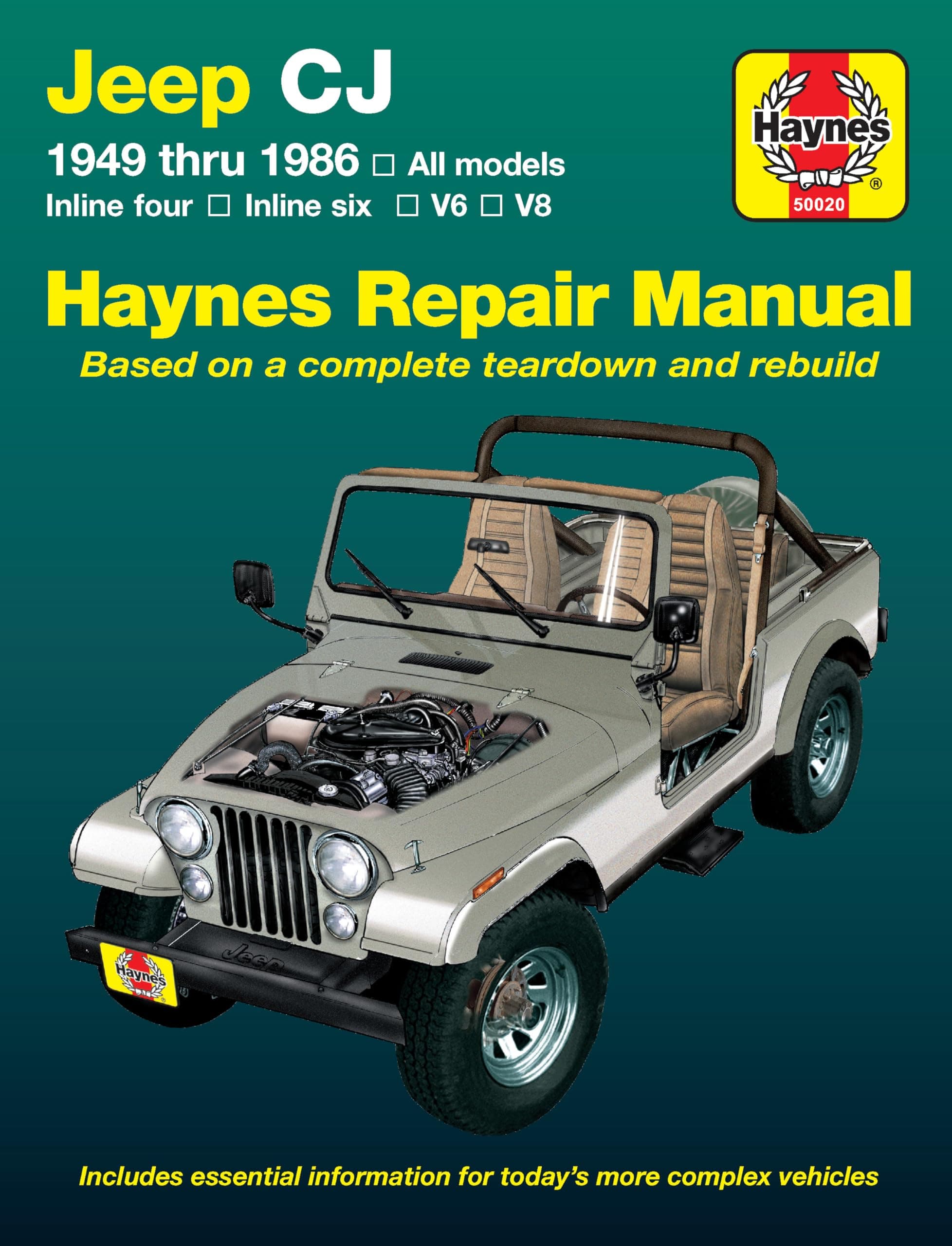 Jeep Cj 1949 Thru 1986 All Models, Inline Four, Inline Six, V6 & V8 Haynes Repair Manual