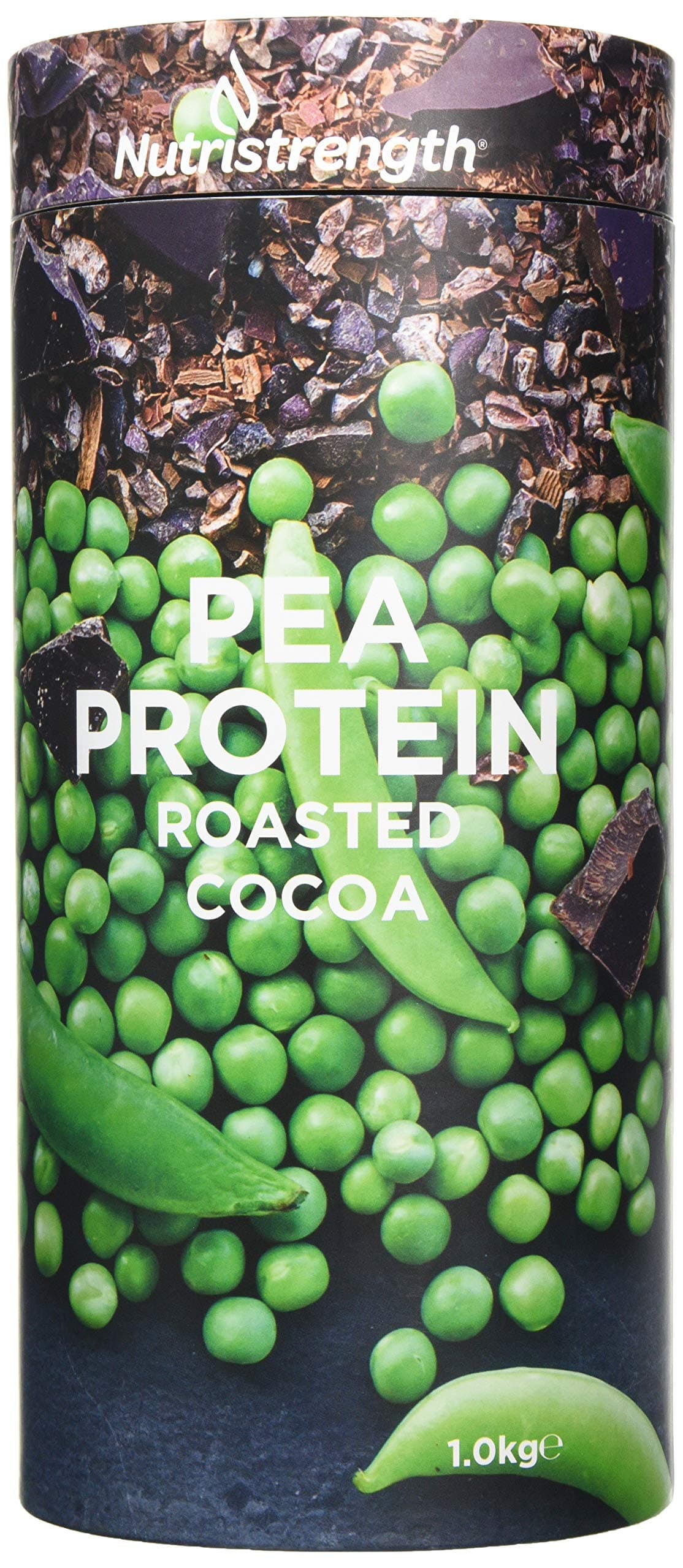 Nutristrength Pea Protein Powder 1kg | Vegan & Vegetarian Friendly & Dairy Free | Roasted Cocoa Flavour | Pure, Natural Lifestyle Nutrition | Made in The UK