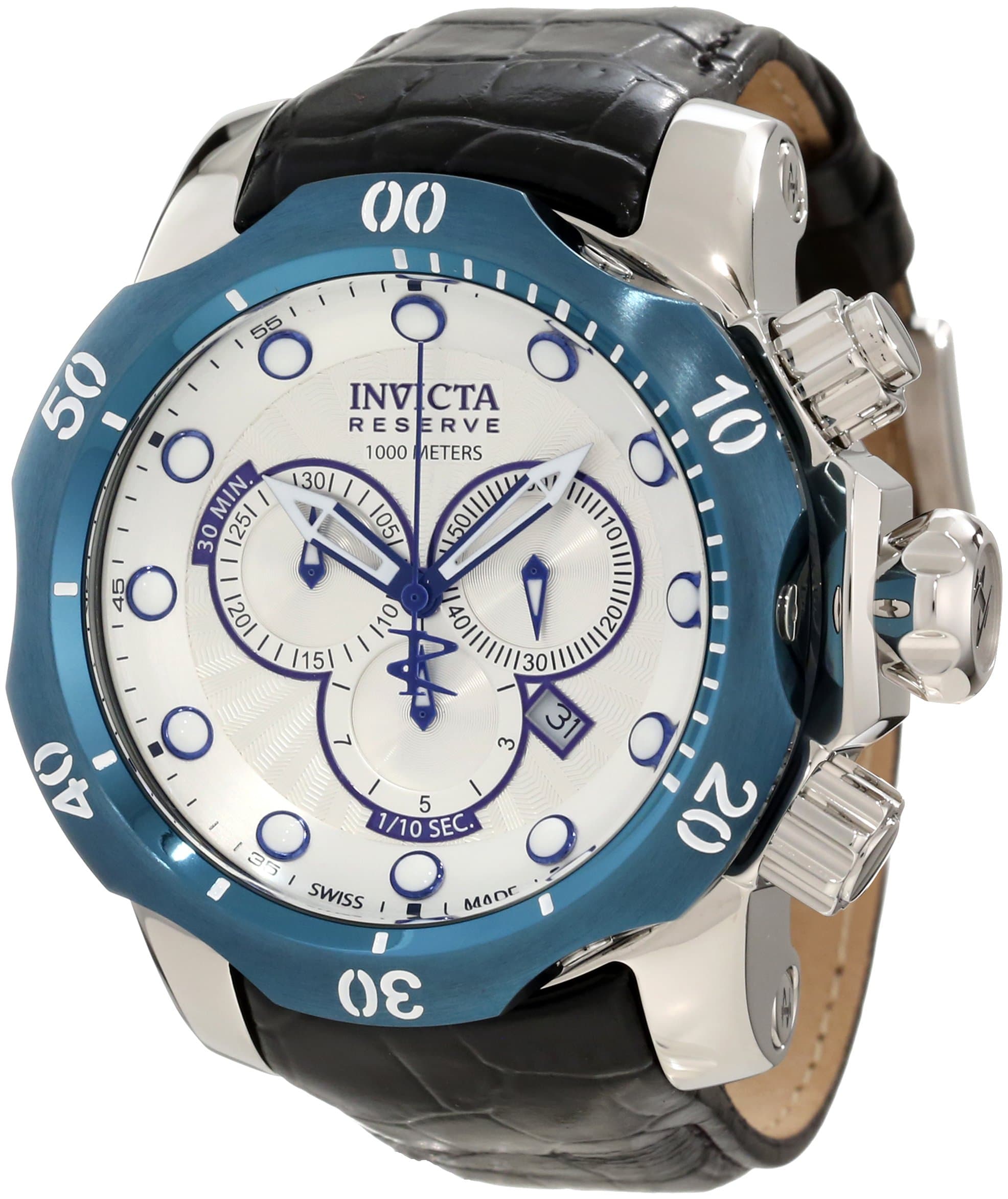 Invicta Men's 10781 Venom Reserve Chronograph Silver Textured Dial Watch