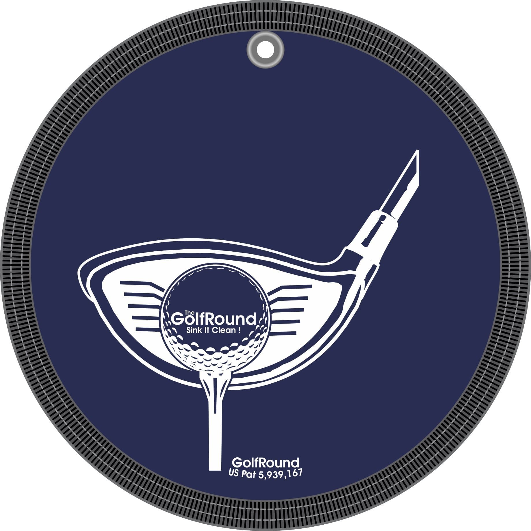 GolfRound Towel Pocket Golf Ball Cleaner - Its In The Hole Logo