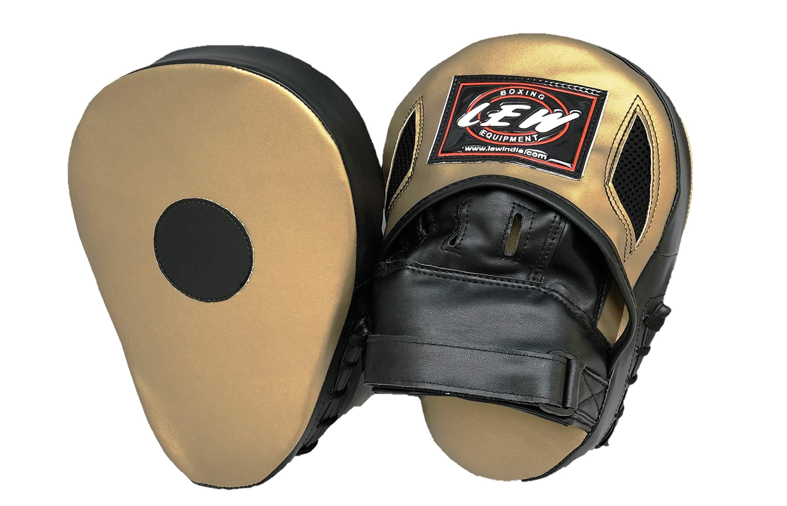 - LEW Gold/Black Pre Curved Boxing/Kick Boxing MMA Muay Thai Pleather Focus Pad