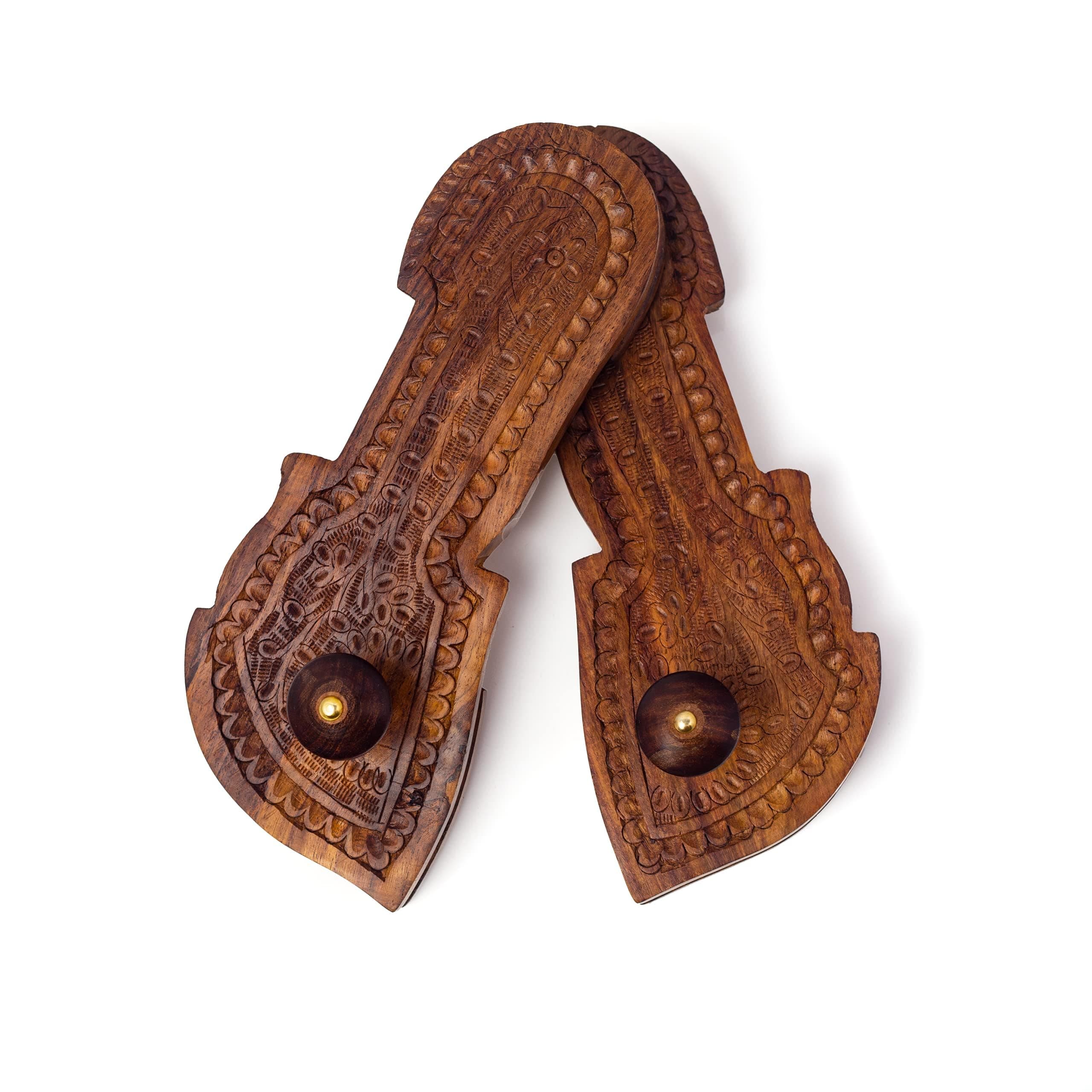 ROLIMOLI BRAND - Wooden Khadau Pooja Articles, Charan Paduka, Wooden Slipper, Wooden Sandals, Khadau For Worship Neuropathy