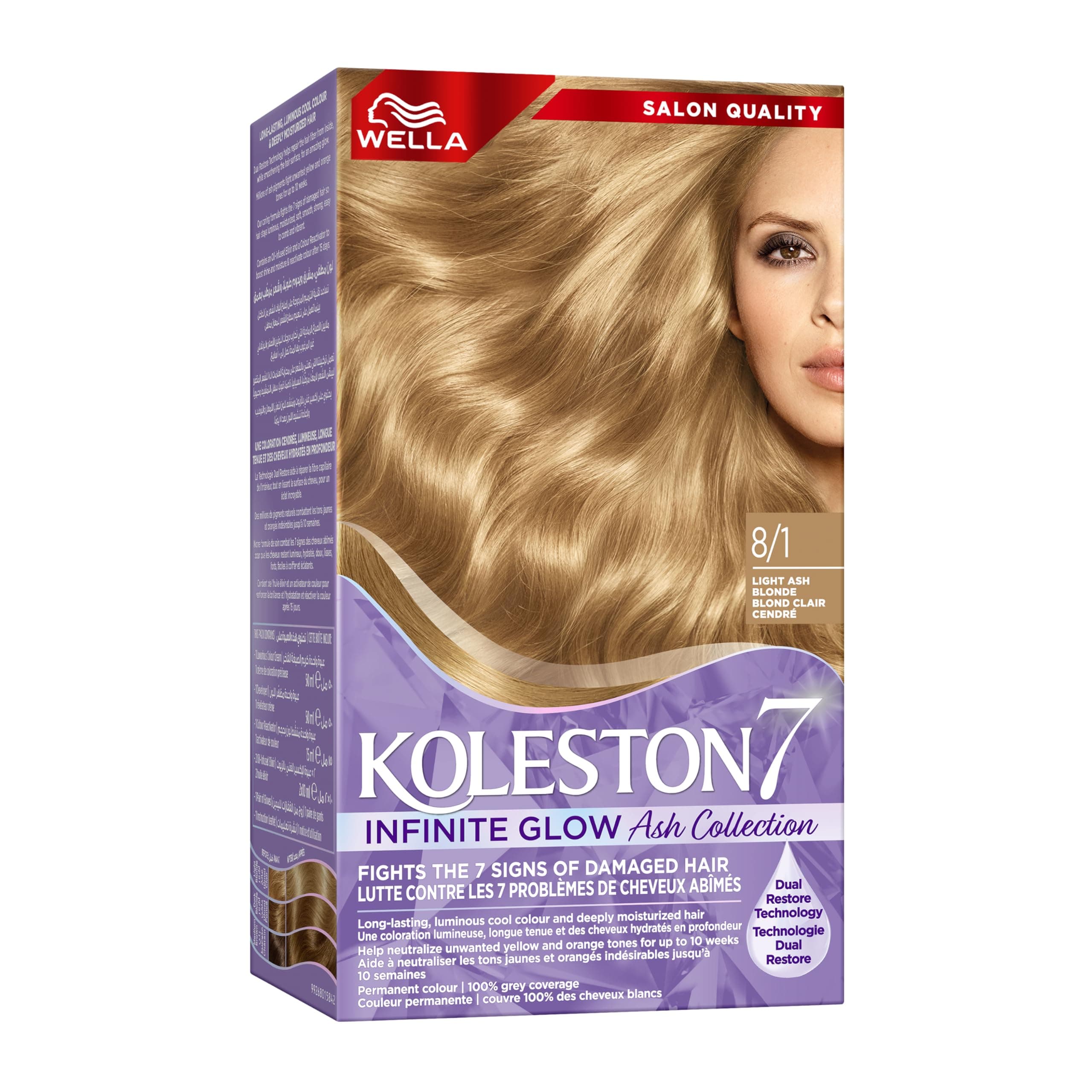 Koleston Permanent Hair Color Kit 8/1 Light Ash Blonde