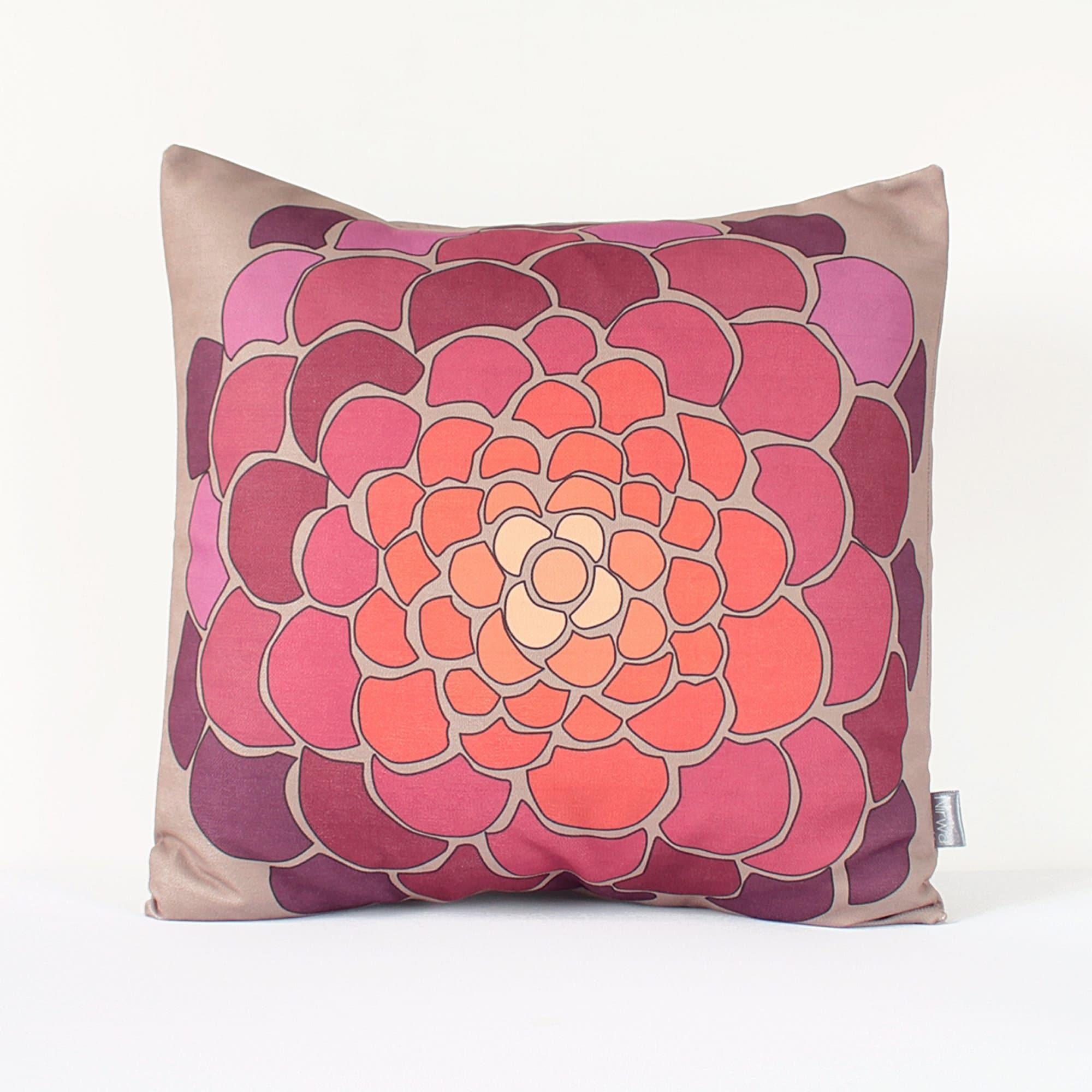 Succulent Pillow Cover, Coral Purple Home Decor, Ombre Floral Cushion, Housewarming Gift, Christmas Gift, Kids Room Decor, Geometric Throw