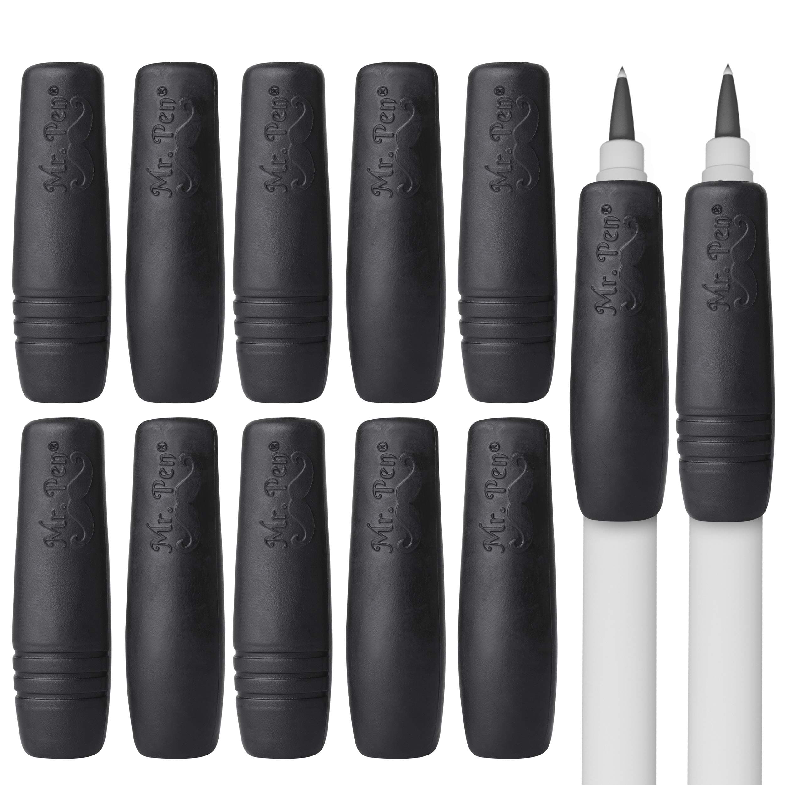 Mr. Pen Black Pencil Grips, 12 Pack, Ergonomic, Silicone, Ideal for Adults with Arthritis or Tendonitis