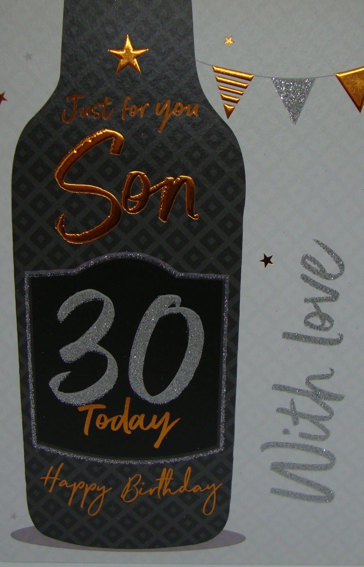 IC&G 30th Birthday Card for Son - Present Design - Embossed Foil Finish - Stylish Age 30 Birthday Greeting Card for Him
