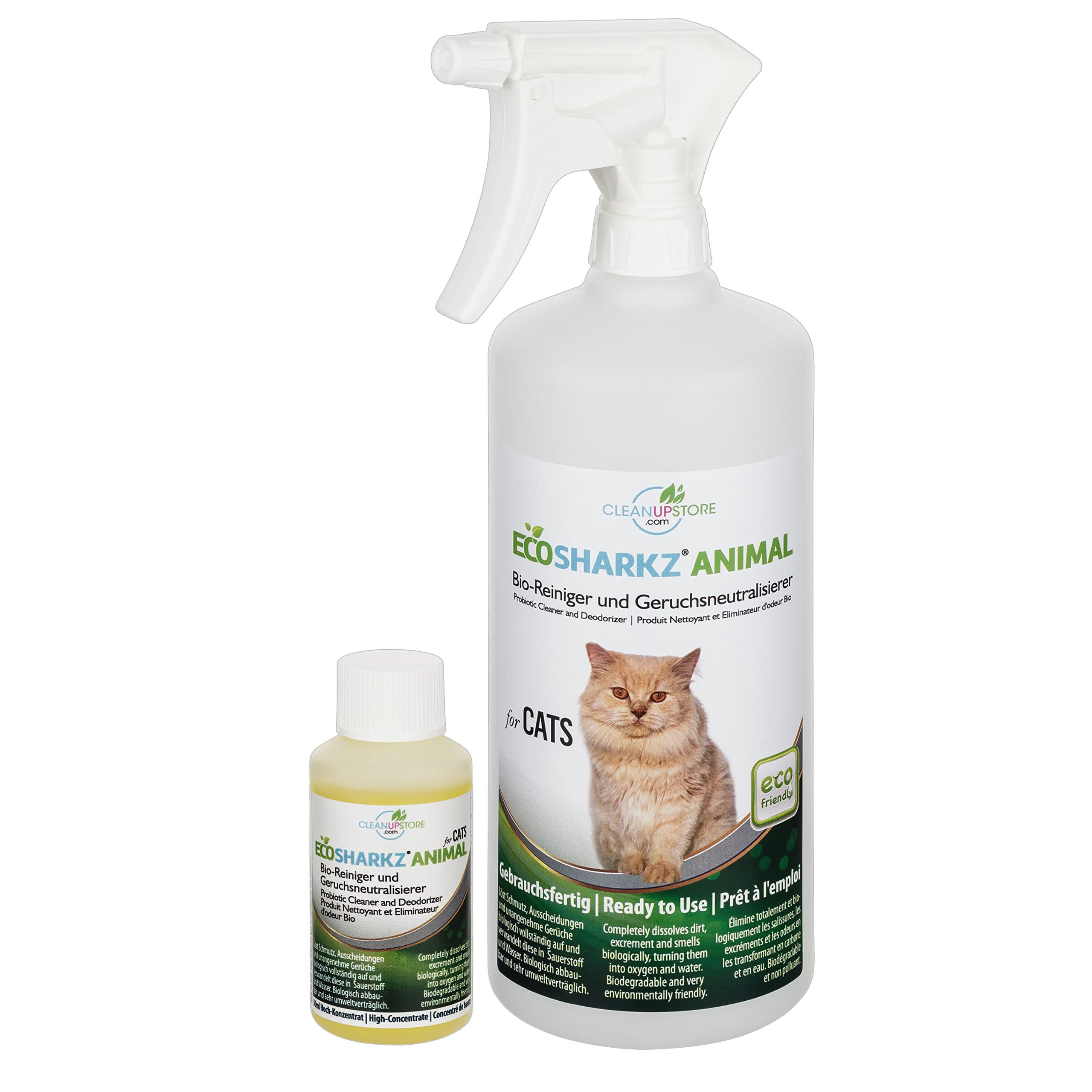 Odour neutralizer spray for cats, natural cat urine odour remover, helps eliminate litter box odour (50 ml concentrate yields 1-2 litres, ready to use)