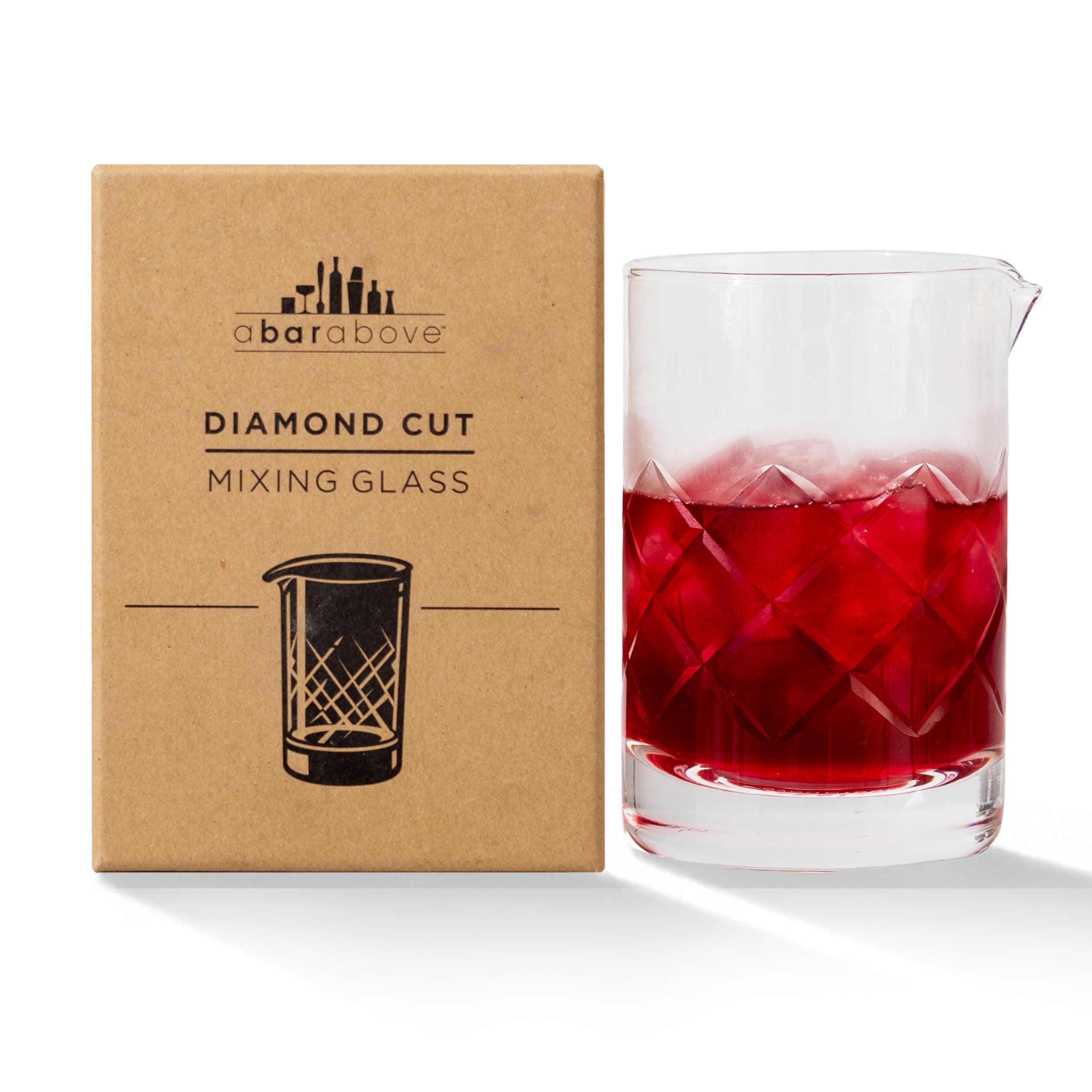 - Cocktail Mixing Glass, Diamond Cut Enhanced Annealed Lead-Free Crystal Stirring Pitcher, Thick Weighted Base for Stable Stirring, 18 Oz Drink Mixer for Craft Cocktails at Home or Bars