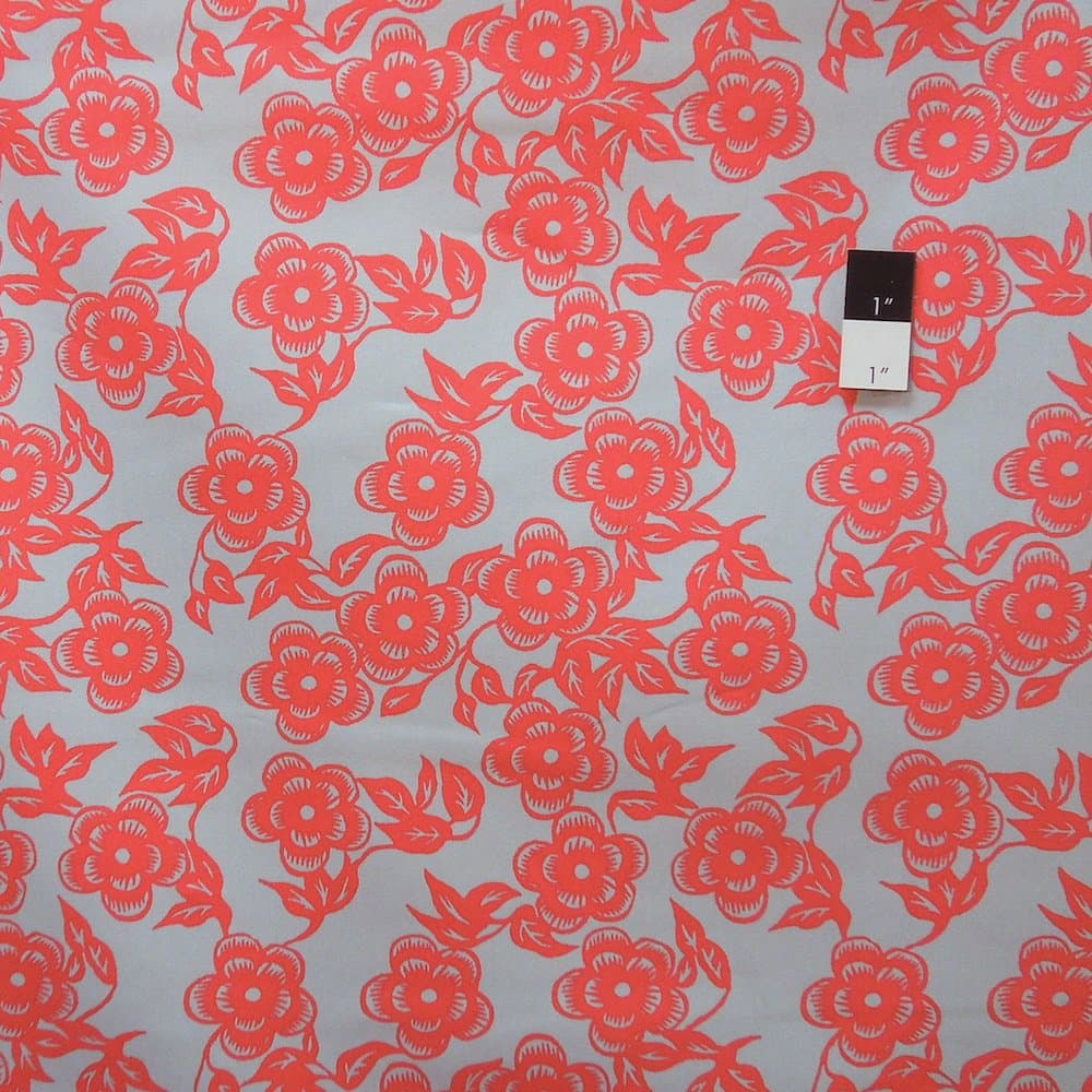 Ty Pennington HDTY08 Asian Floral Persimmon Home Decor Fabric By The Yard