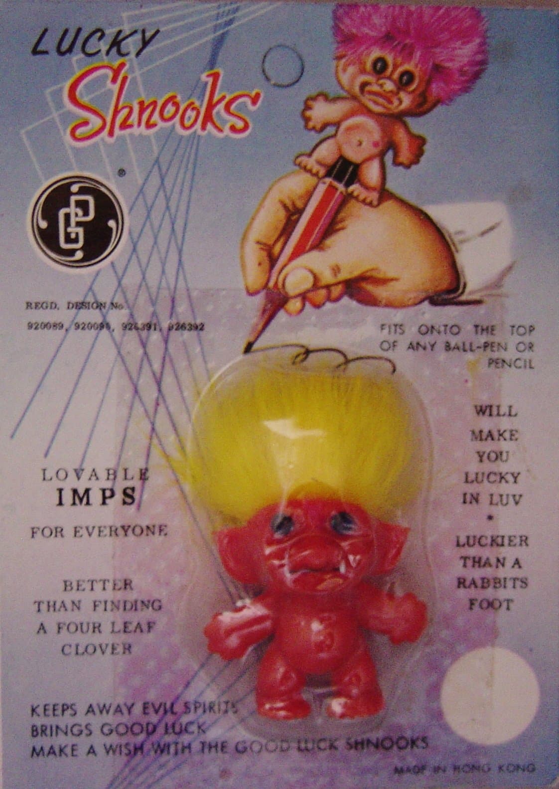 Pencil Top 1 1/4" Vintage - Rare - New on Card - Red & Yellow