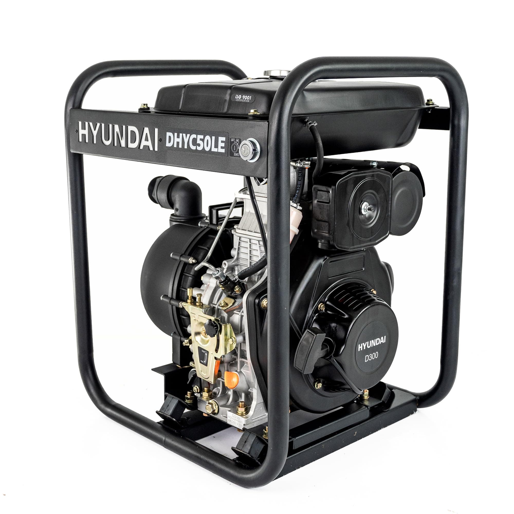 Hyundai 50mm 2 Inch Diesel Chemical Water Pump, 6HP 296cc Engine, 533L/min Flow Rate, 35m Head, 7m Lift, Heavy Duty Transfer Pump, 1 Year Warranty