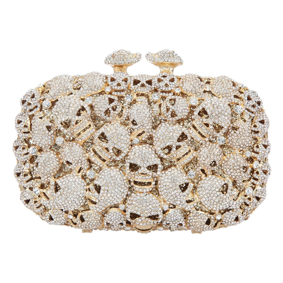 Fawziya Skull Purses And Handbags For Women Kisslock Crystal Evening Clutch Bags
