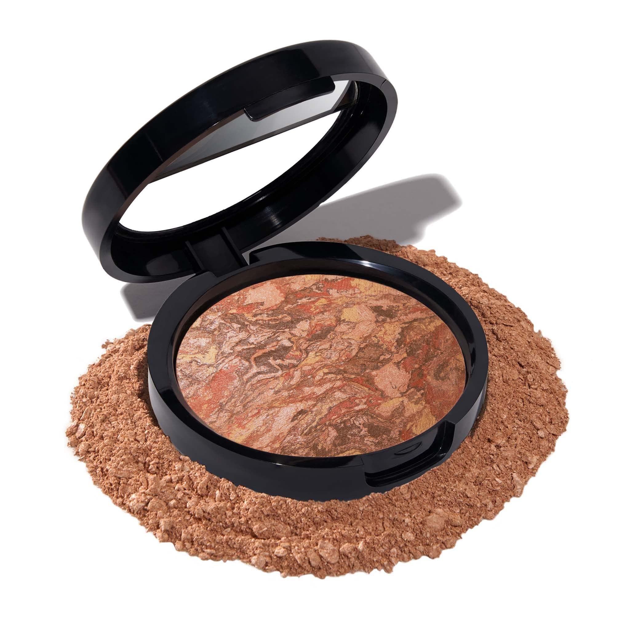 LAURA GELLER NEW YORK Award-Winning Baked Balance-n-Brighten Color Correcting Powder Foundation - Deep - Buildable Light to Medium Coverage - Demi-Matte Natural Finish
