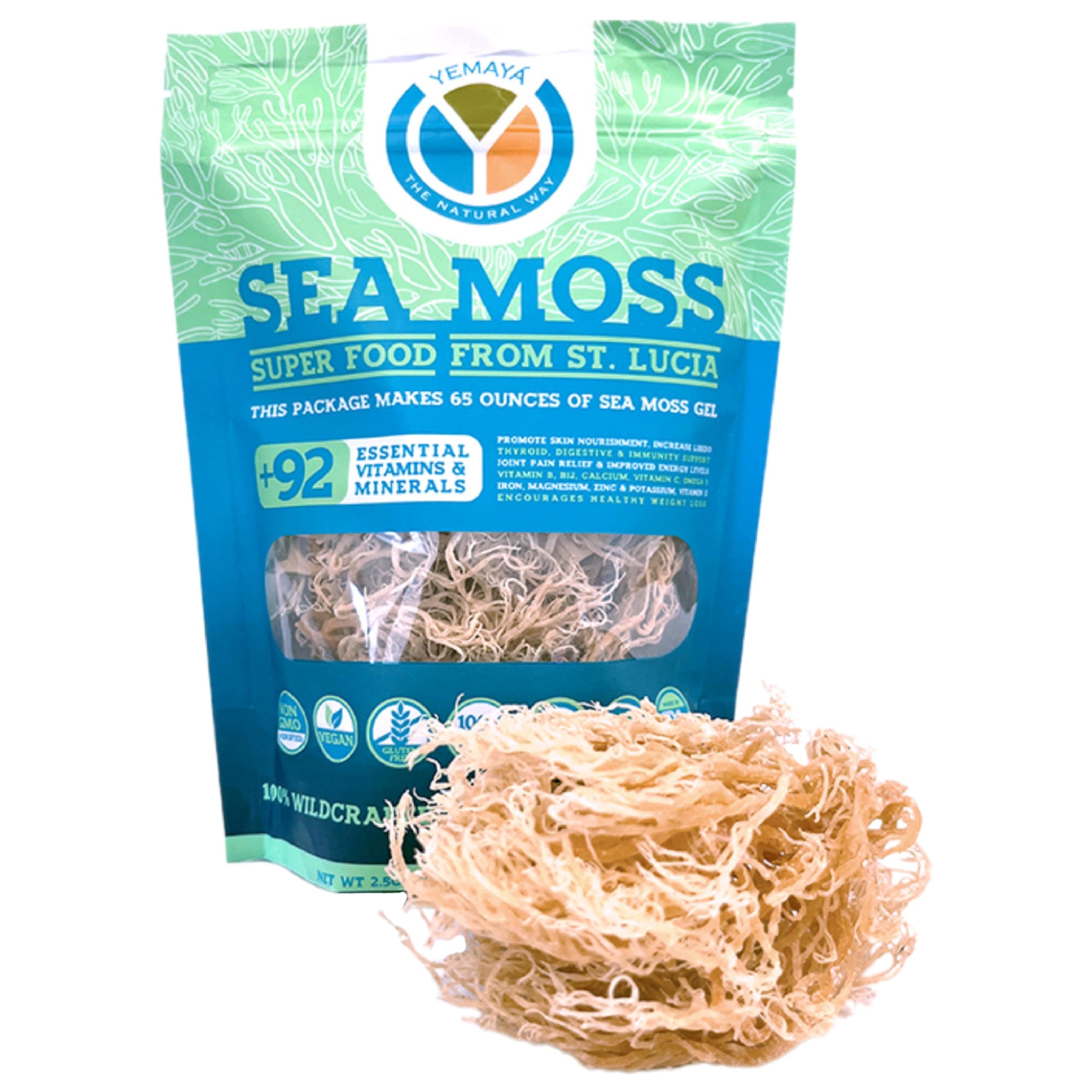 Organic Sea Moss | 100% Wildcrafted, Raw, Sun-Dried | Makes 65oz of Sea Moss Gel | Gold, Purple (Gold)