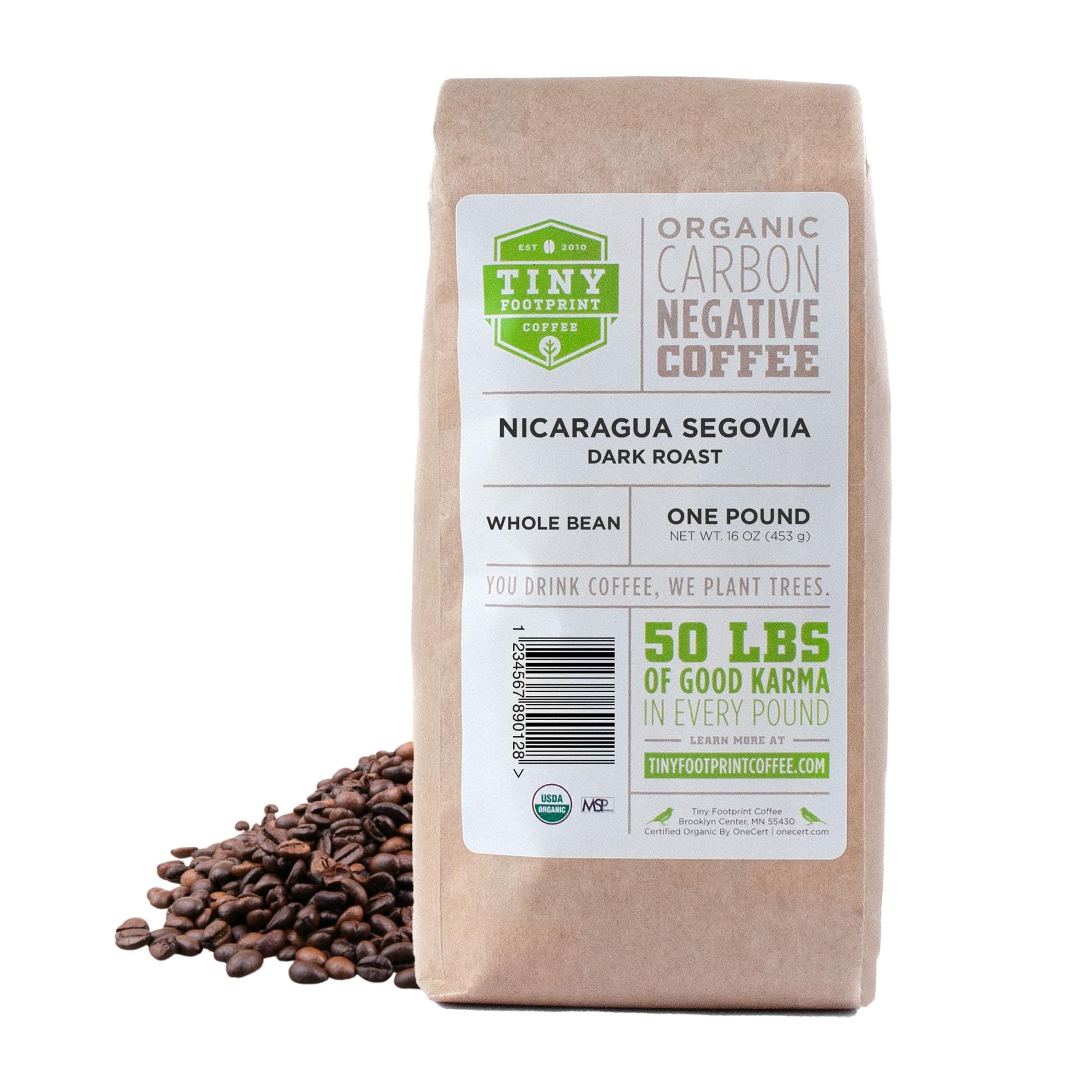 Fair Trade Organic Nicaragua Segovia Dark Roast |Whole Bean Coffee | USDA Organic | Fair Trade Certified | Carbon Negative | 16 Ounce