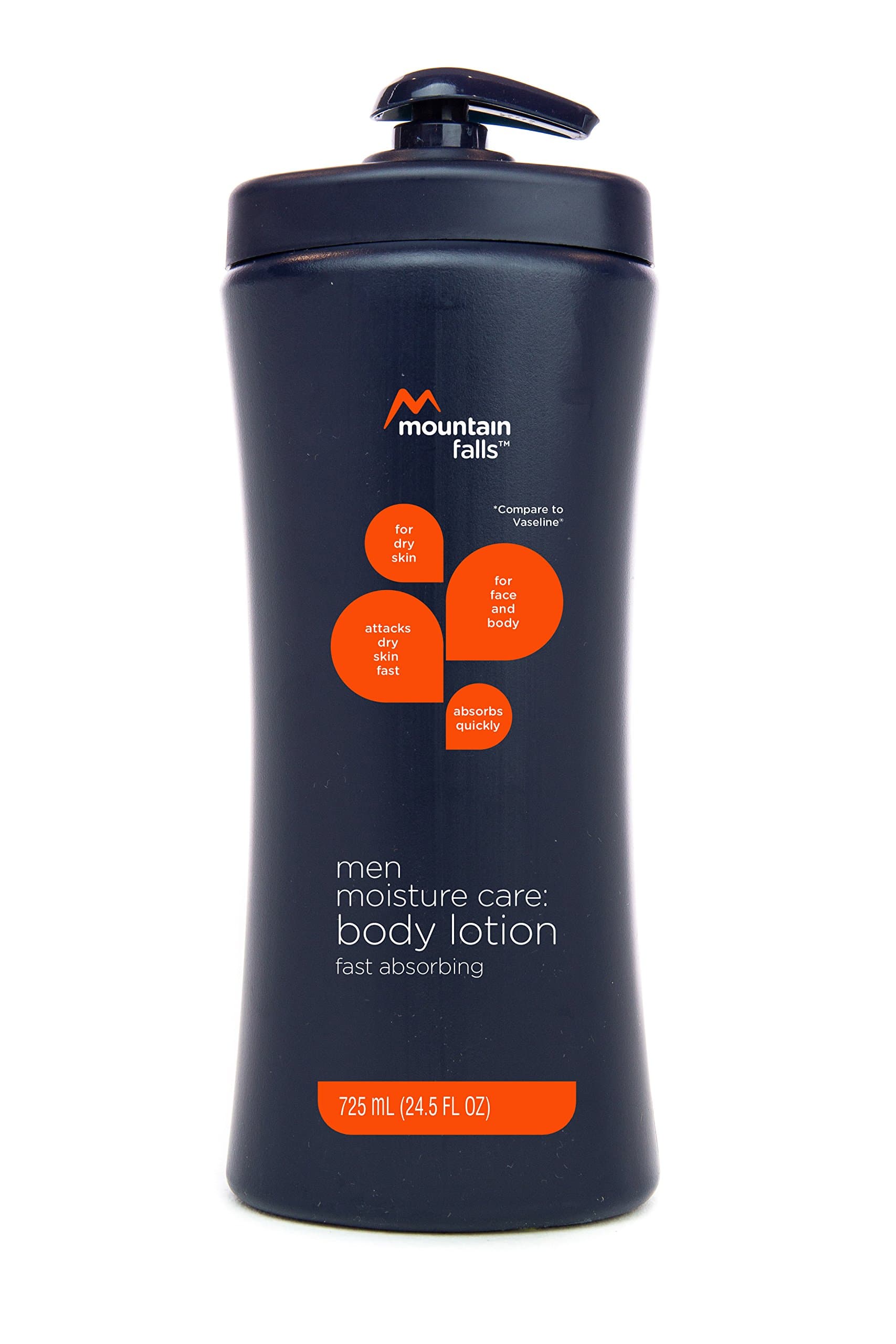Mountain Falls Moisture Care: Men's Body Lotion, Fast Absorbing, Pump Bottle, Compare to Vaseline, 24.5 Fluid Ounce