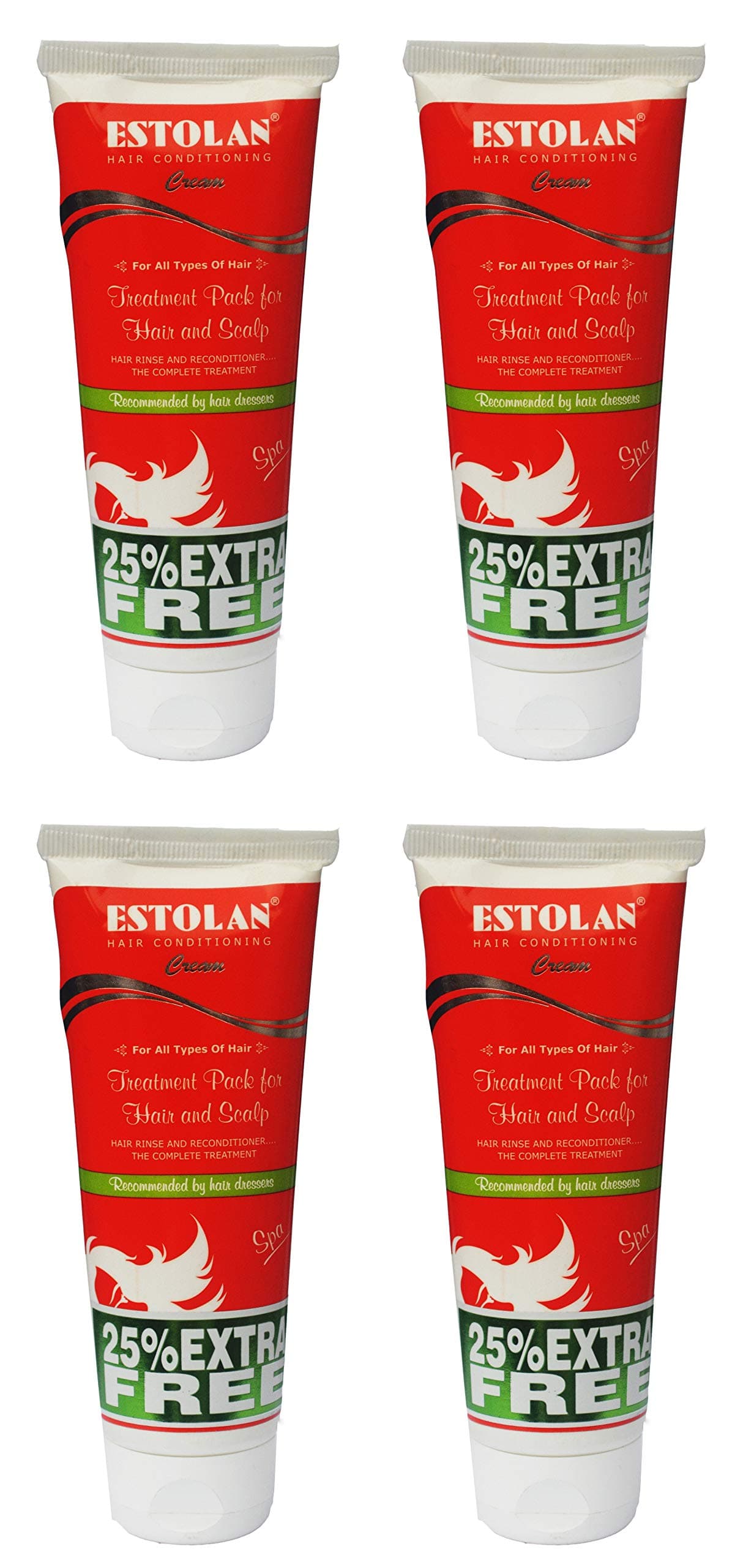 Estolan Hair Conditioning Cream Tube designed by German experts with added minerals and special long lasting cool aqua fragrance (100 + 25 x 4) Grams.