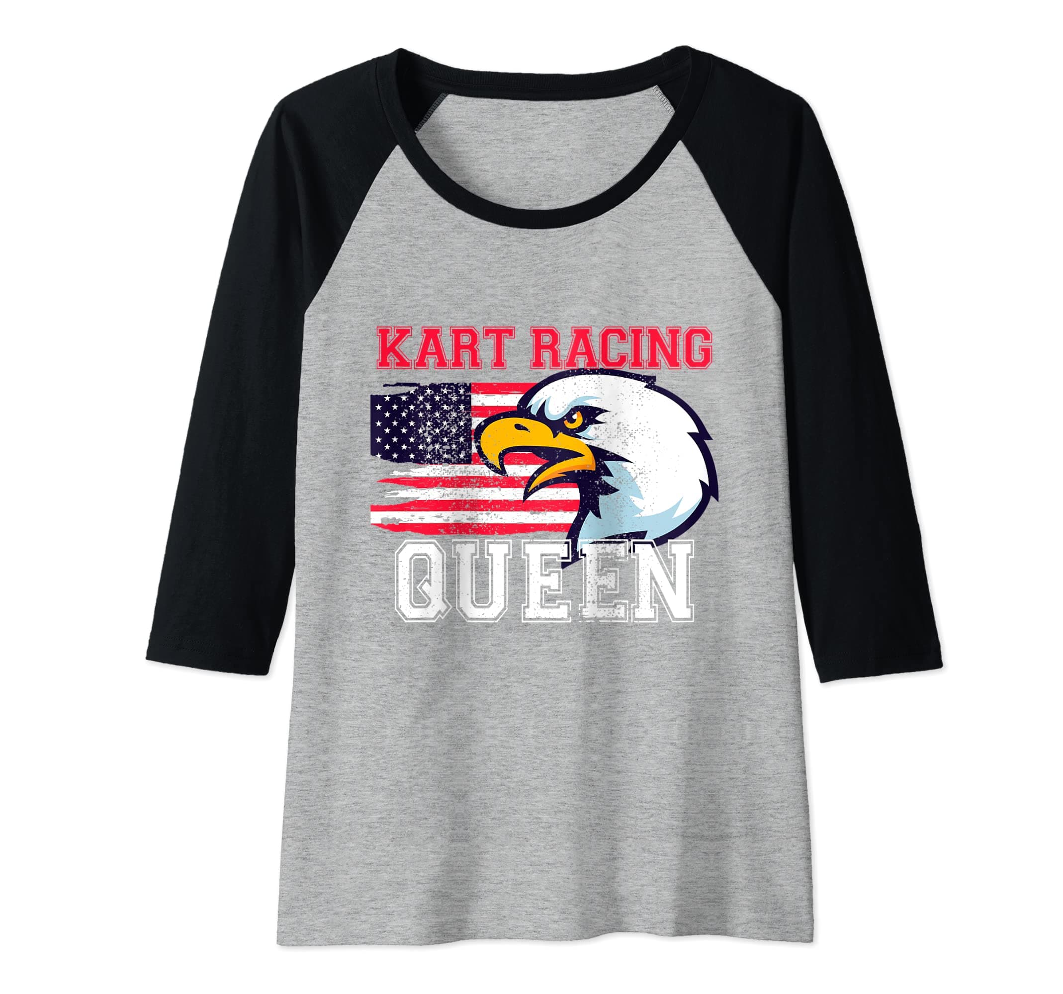 Womens Kart Racing Queen - Kart Racer Raglan Baseball Tee