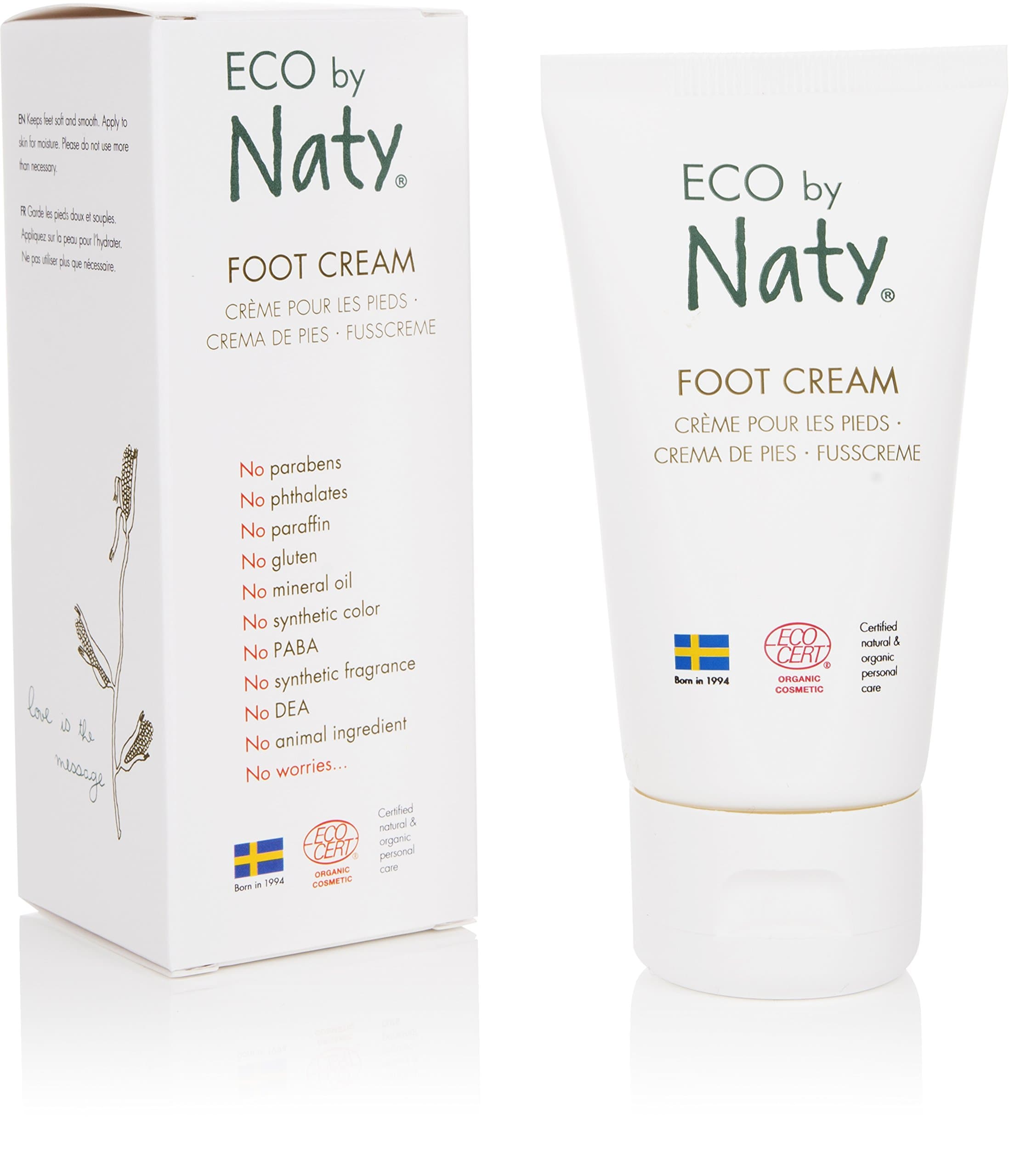 Eco by Naty, Foot Cream, 100% Plant-derived ingredients with 0% perfume, dermatologically tested, 50 ml tube