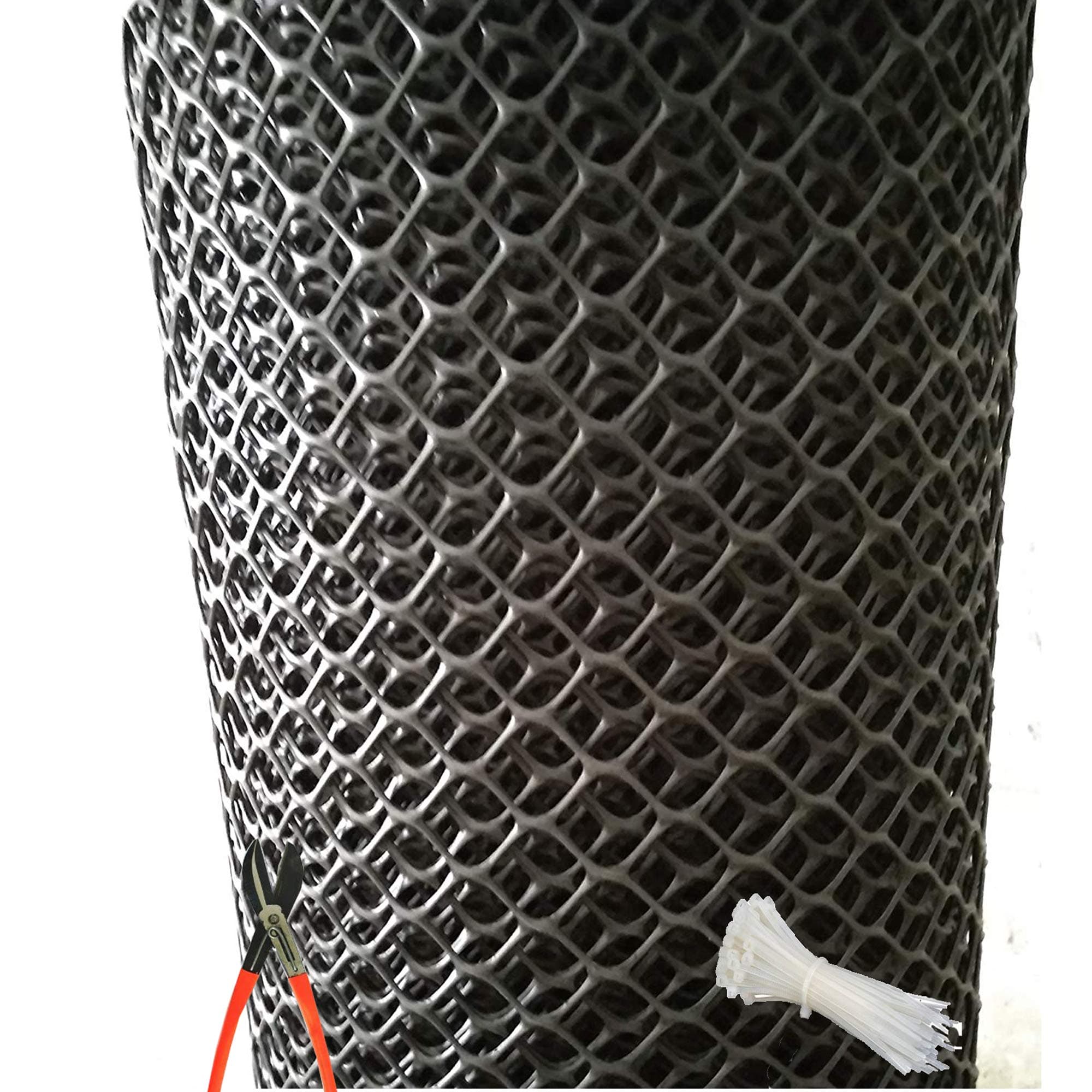 UV Stablized 3.3 Feet Height/25 feet Length Tree Guard Net/Fencing Net/Balcony Protection/Hexagonal net with 800 GSM Free Cutter,PVC 100 Tags Black Color SP6