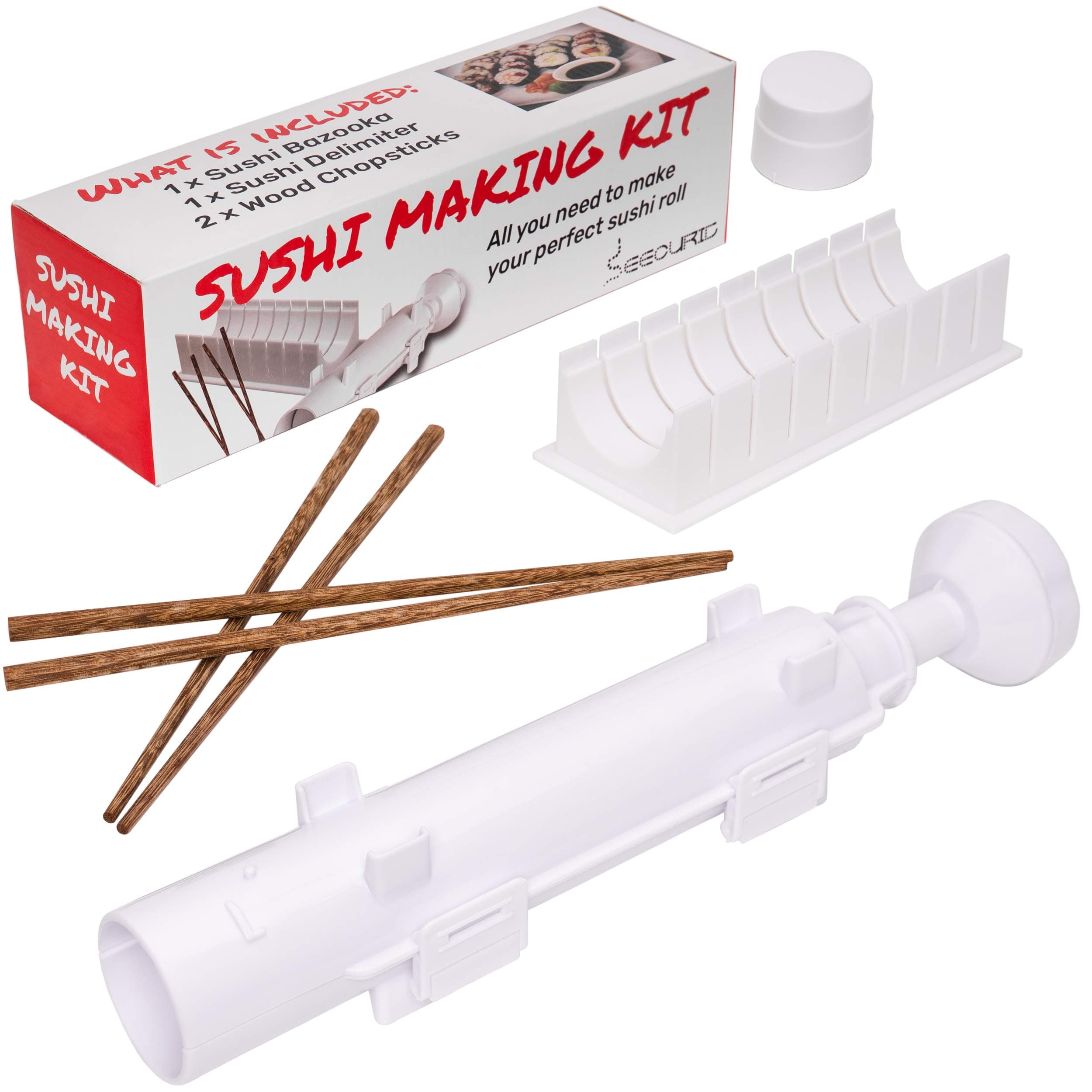 Sushi Bazooka Roller and Sushi Slicer , All in One Sushi Making Kit - Kitchen Appliance for perfect Sushi Roll