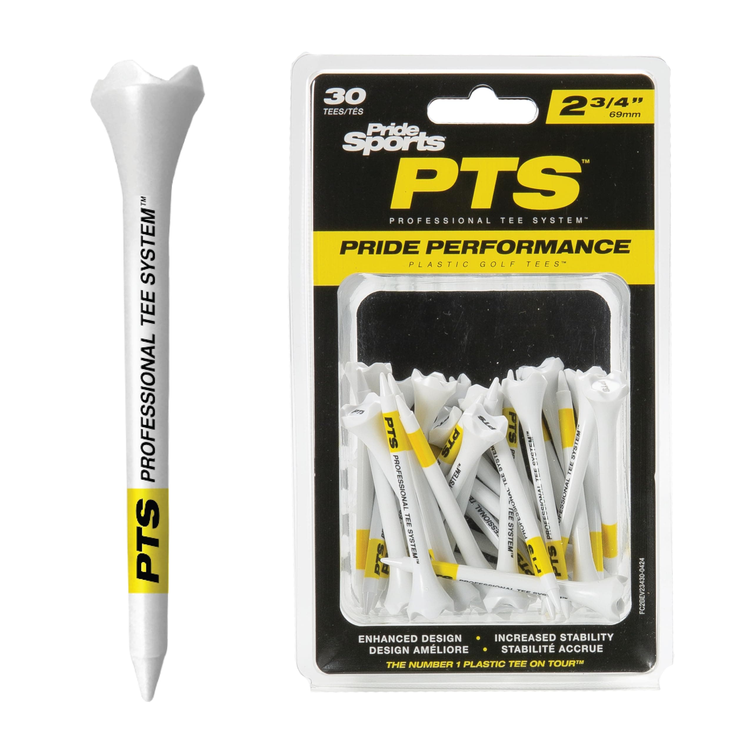 Pride Professional System Evolution Tee, 2-3/4 inch - 30 Count (Yellow)